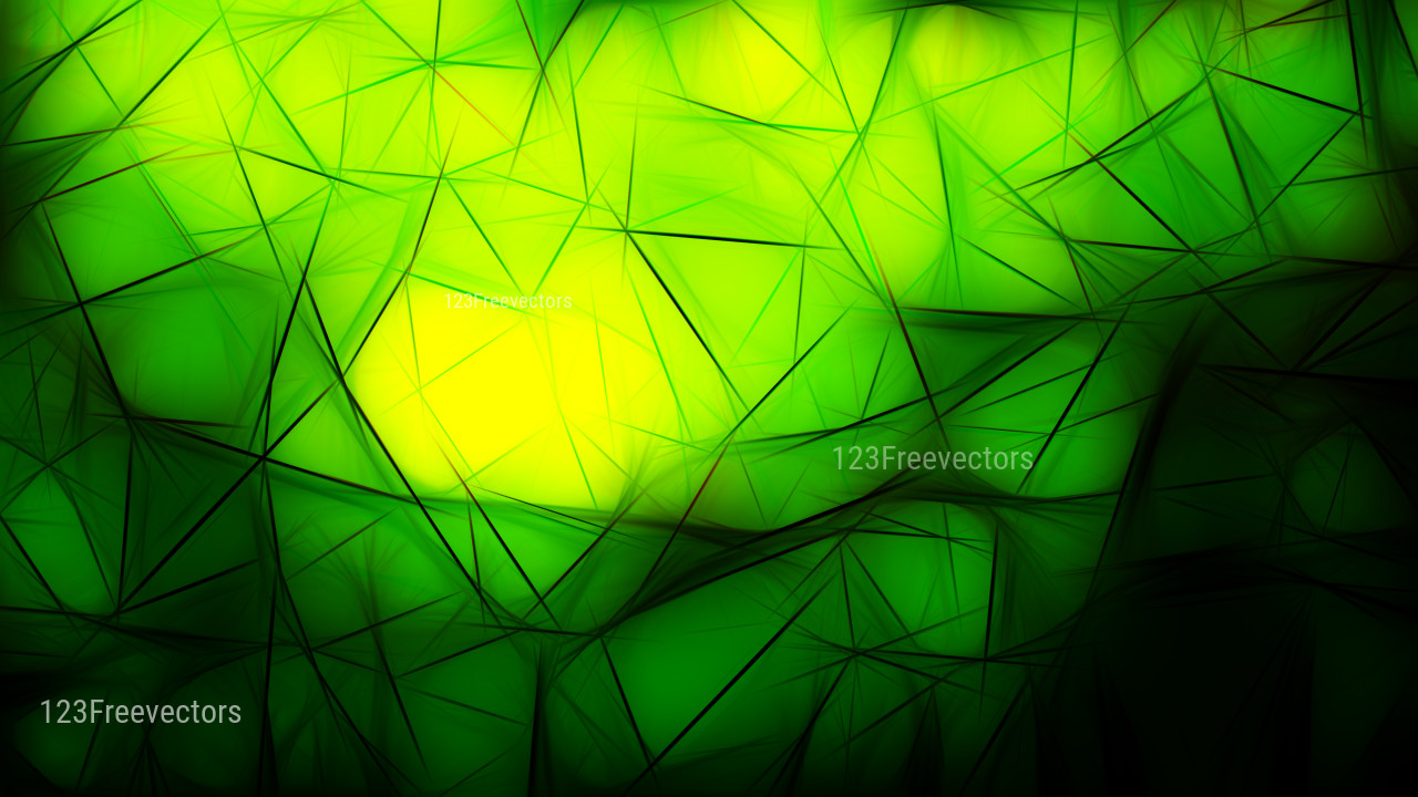 Abstract Black Green and Yellow Fractal Wallpaper Image