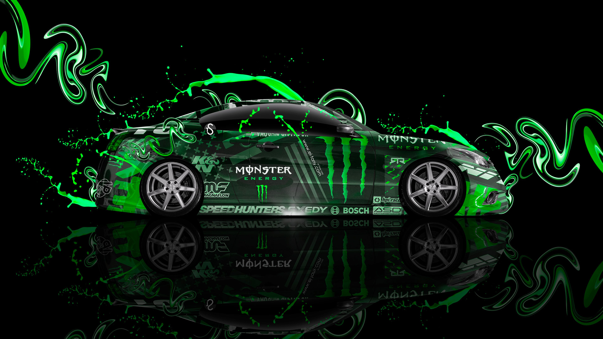 monster energy design car