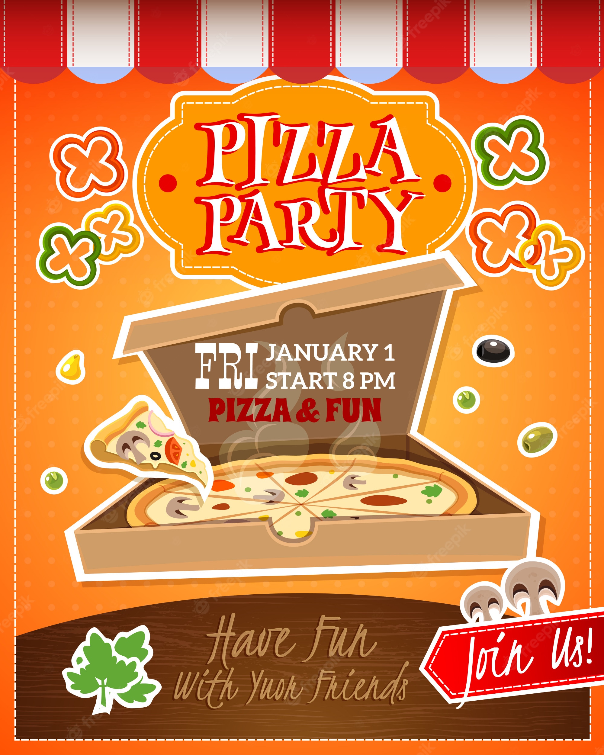 Pizza Cartoon Image. Free Vectors, & PSD