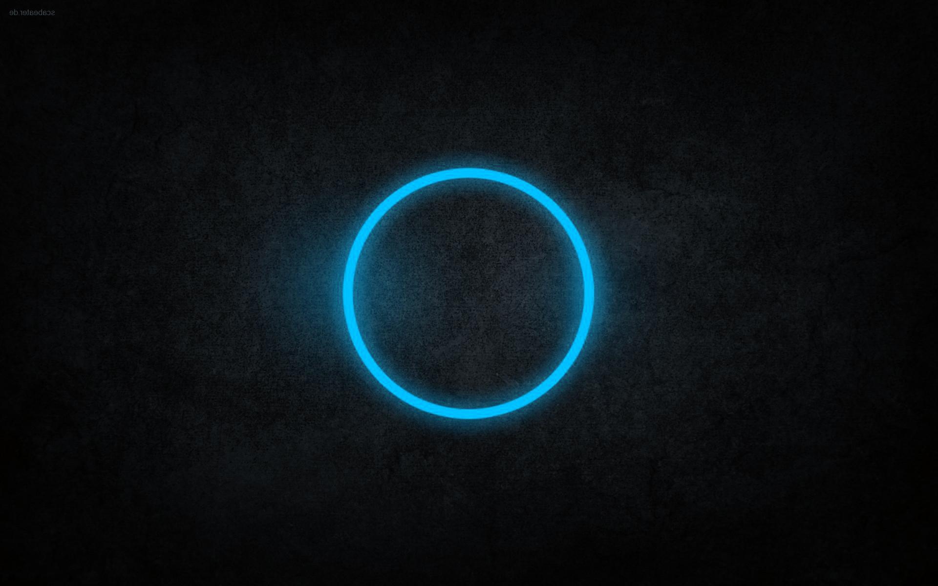 Abstract Blue Black Dark Circles Rings Cyan Neon Art blue circle Wallpaper HD / Desktop and Mobile Background