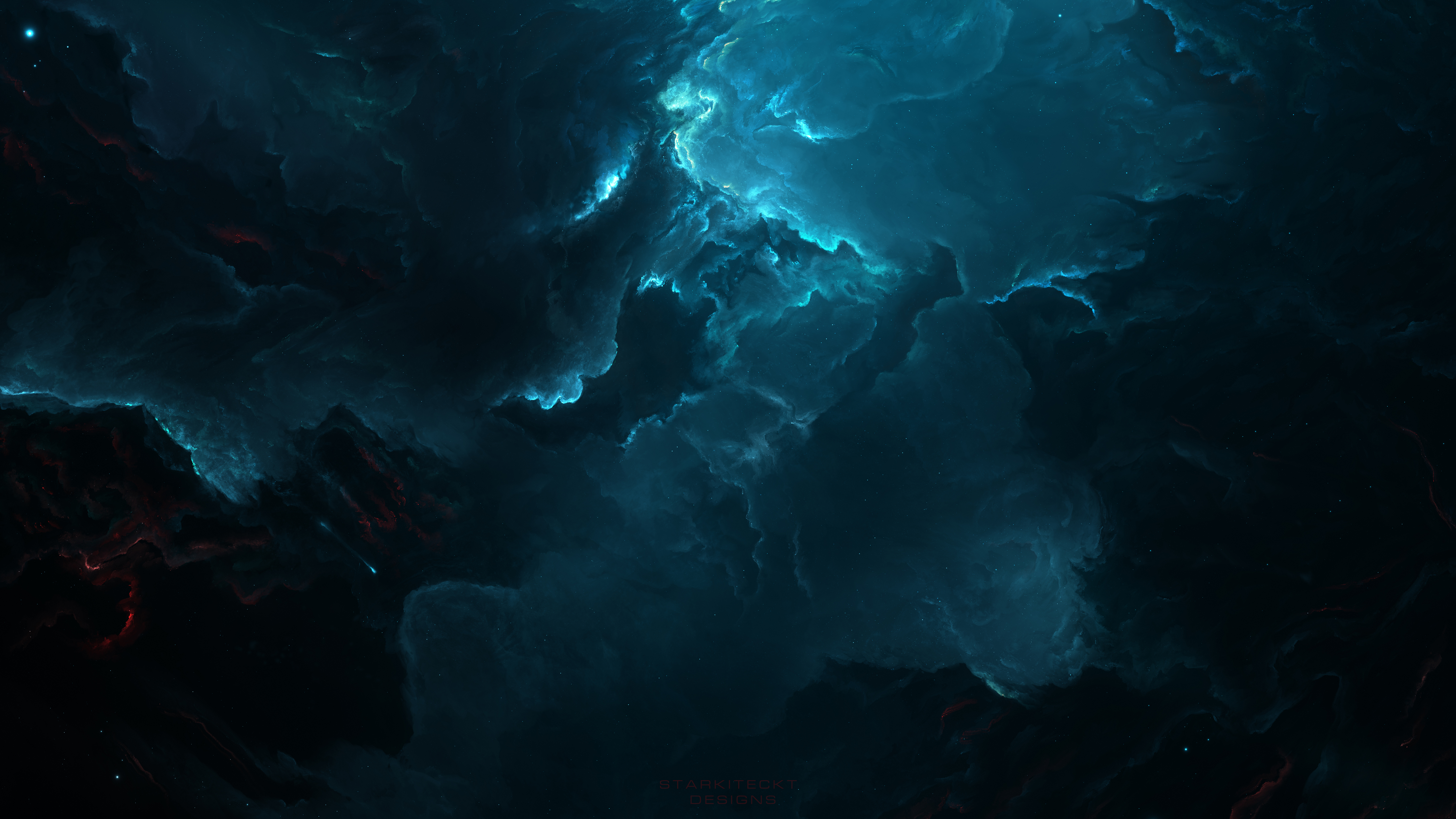 Space Dark Digital Art Starkiteckt Space Art Nebula Cyan (2022)