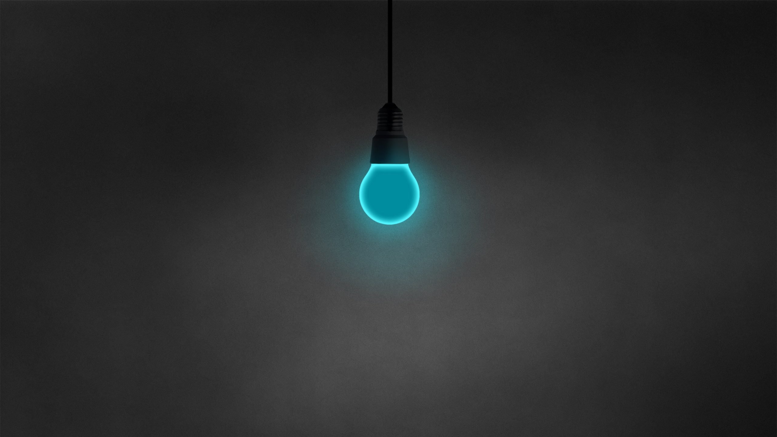Black LED Bulb, Minimalism, Dark, Simple, Cyan, Illuminated, Electricity Wallpaper • Wallpaper For You