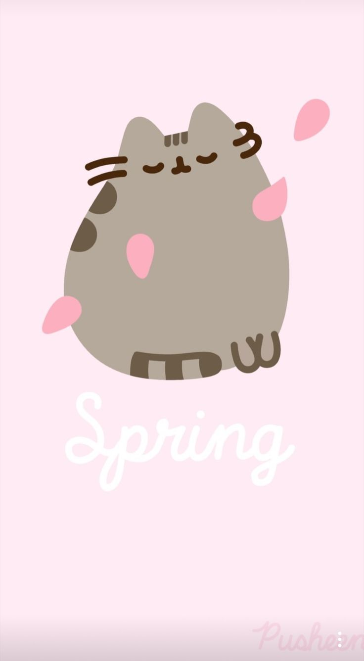 Happy Spring by Pusheen. Unicornios wallpaper, Fondos de pantalla de gatos, Empapelado de gato