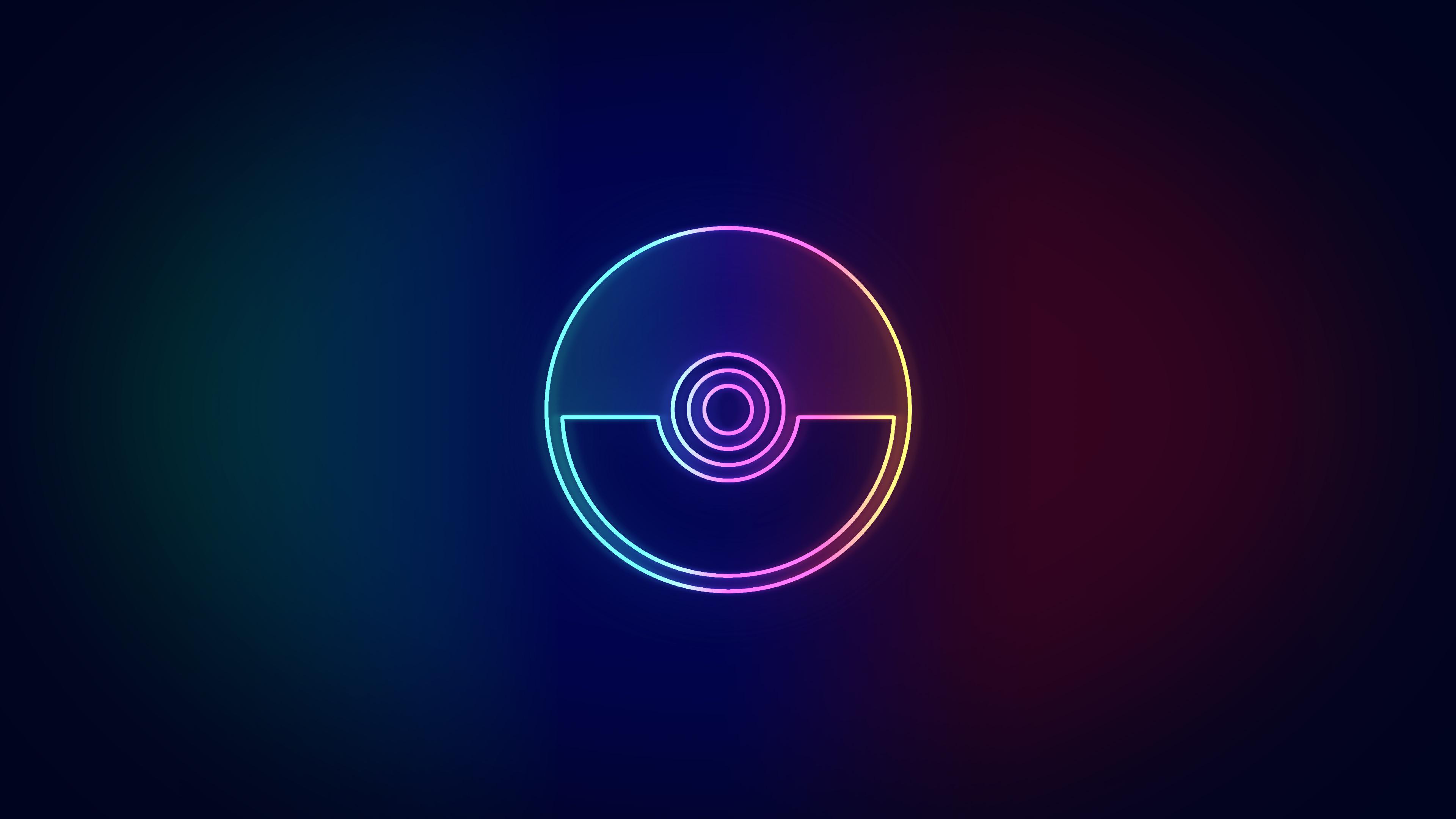 Neon Pokeball Wallpaper by me[3840 x 2160]