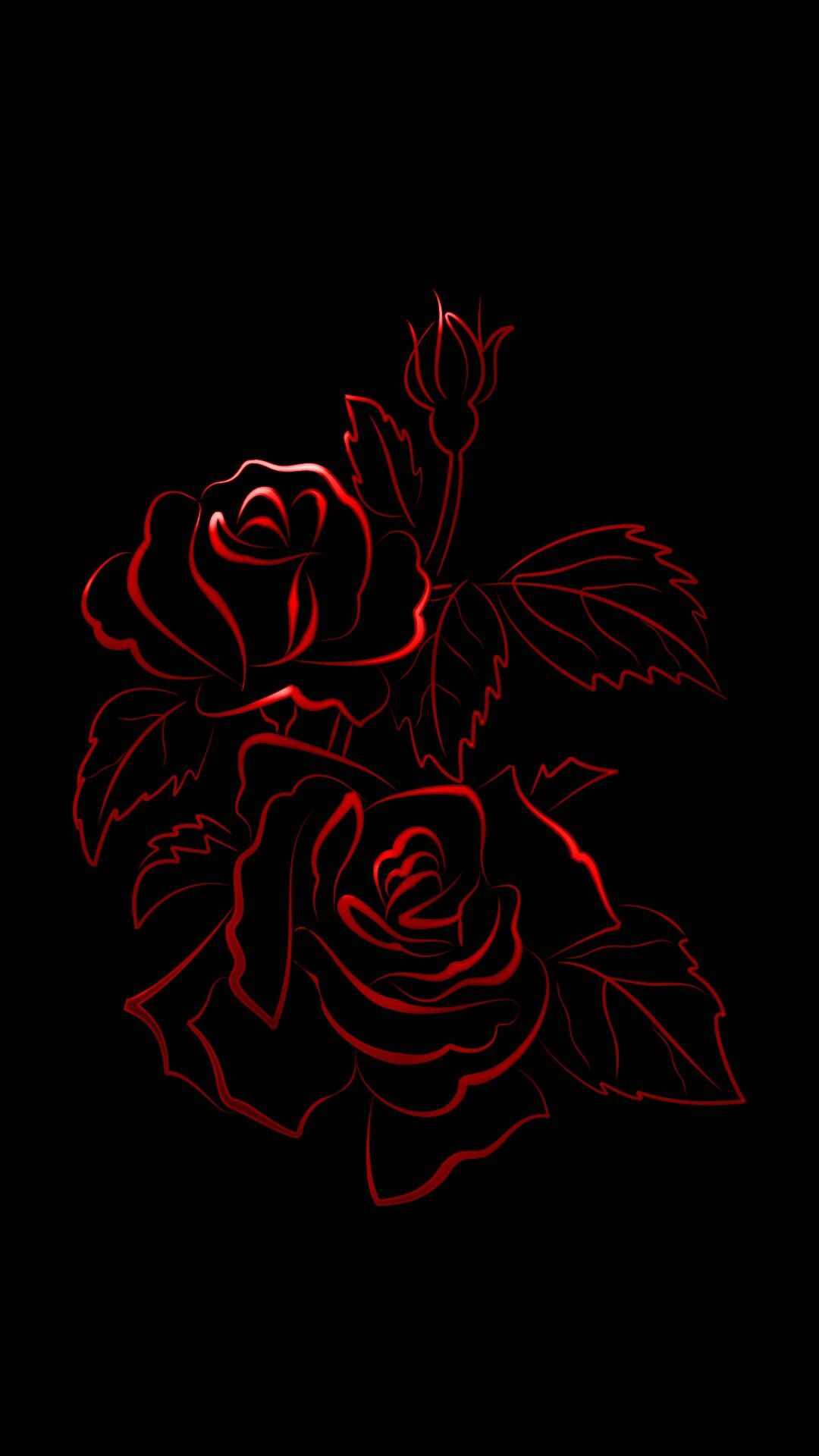Wallpaper.By Artist Unknown. Red and black wallpaper, Black wallpaper, Flower phone wallpaper