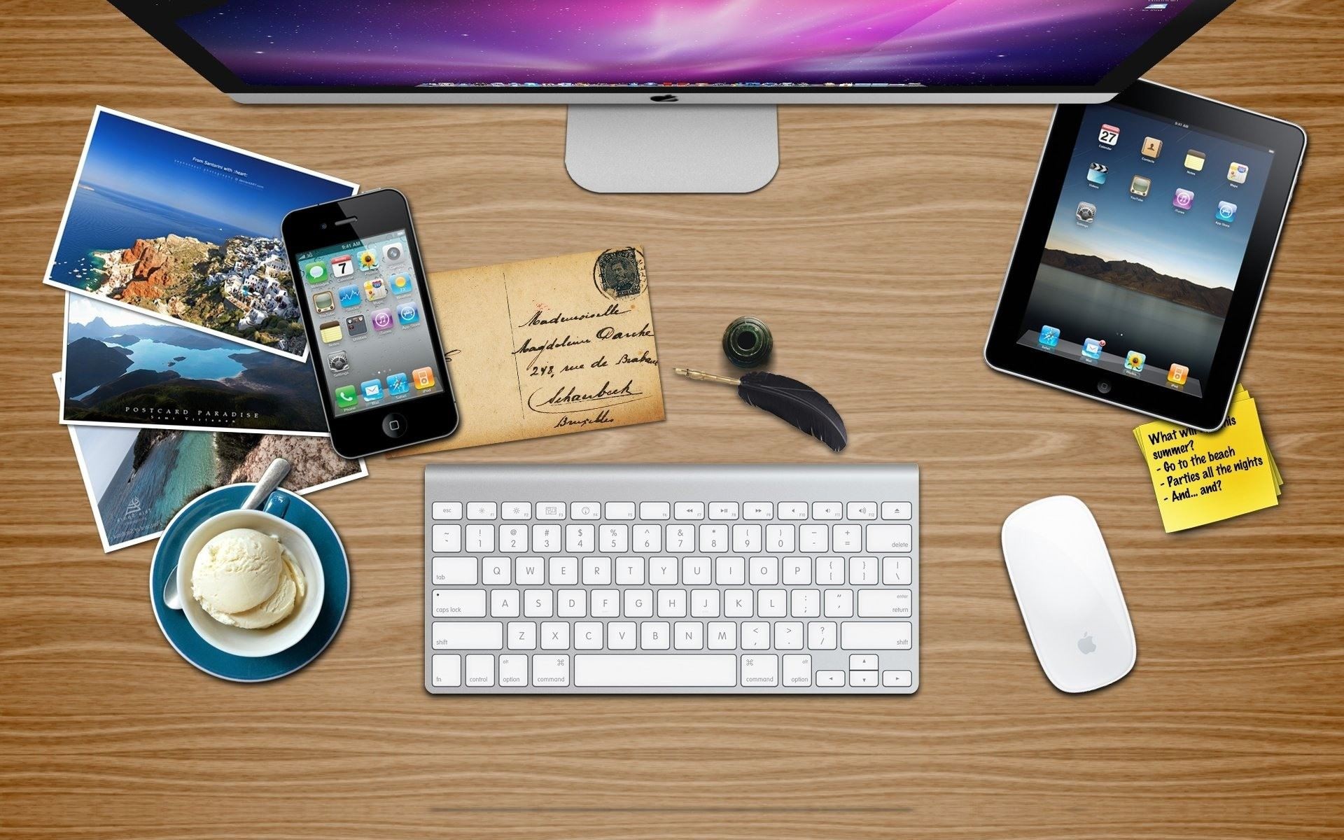 Apple devices on the table wallpaper download. Wallpaper, picture, photo