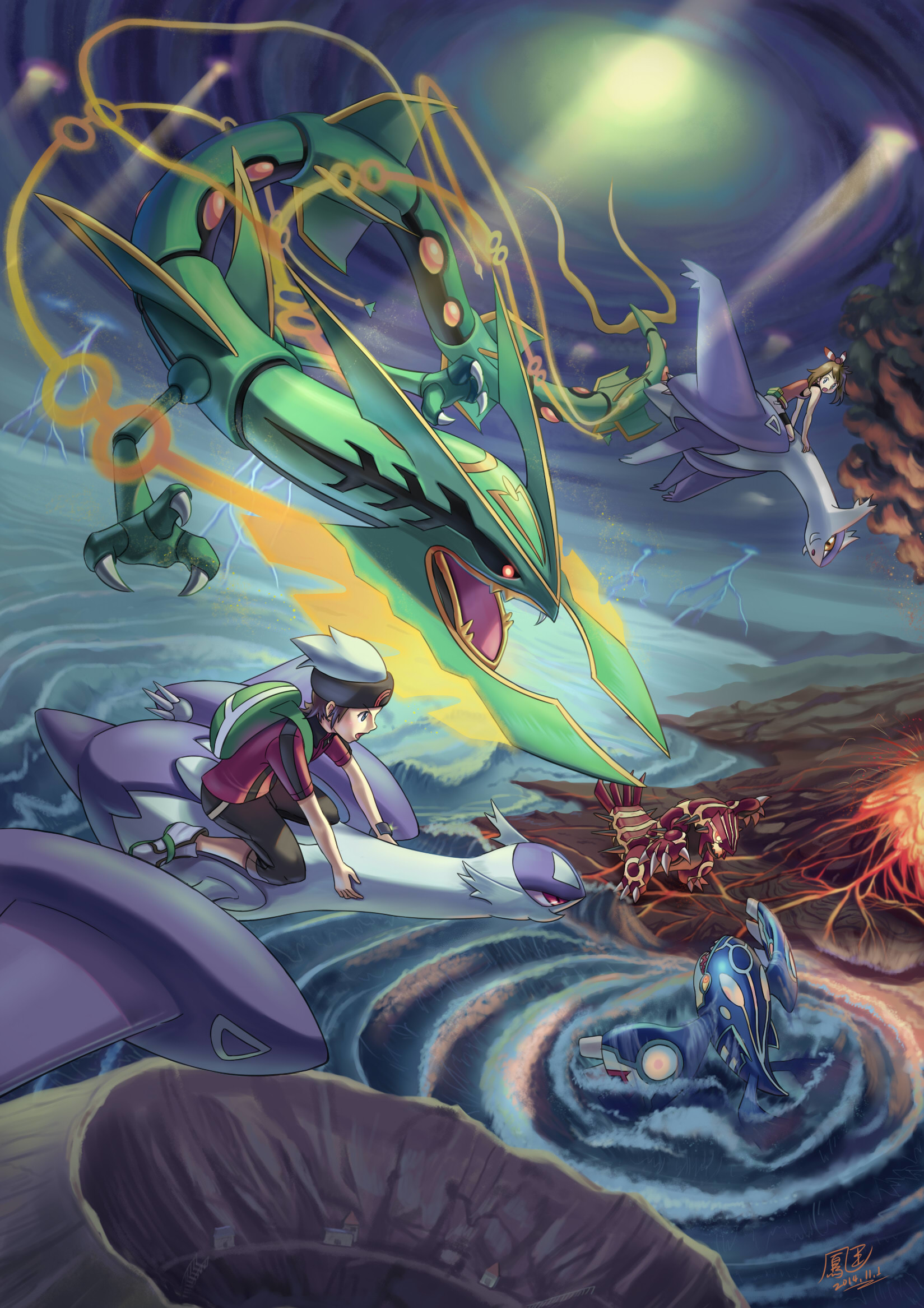 Pokemon Groudon Kyogre Rayquaza HD Wallpaper