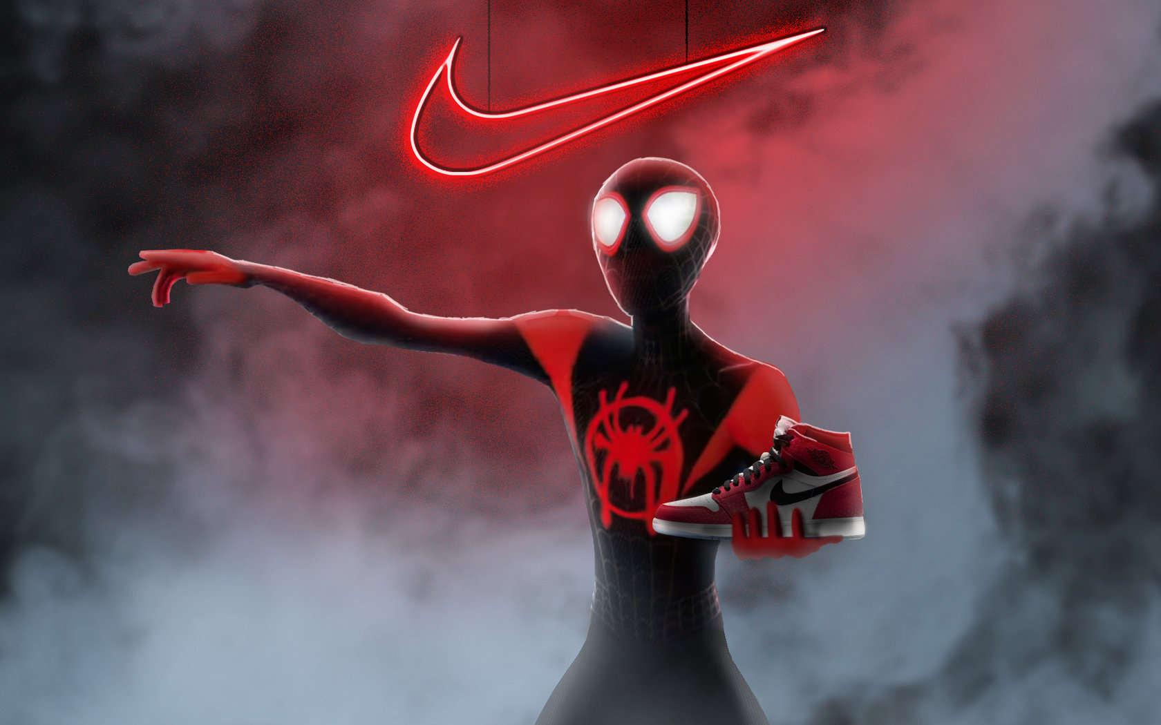 Spiderman Miles Morales Nike Air Jordan 1680x1050 Resolution HD 4k Wallpaper, Image, Background, Photo and Picture