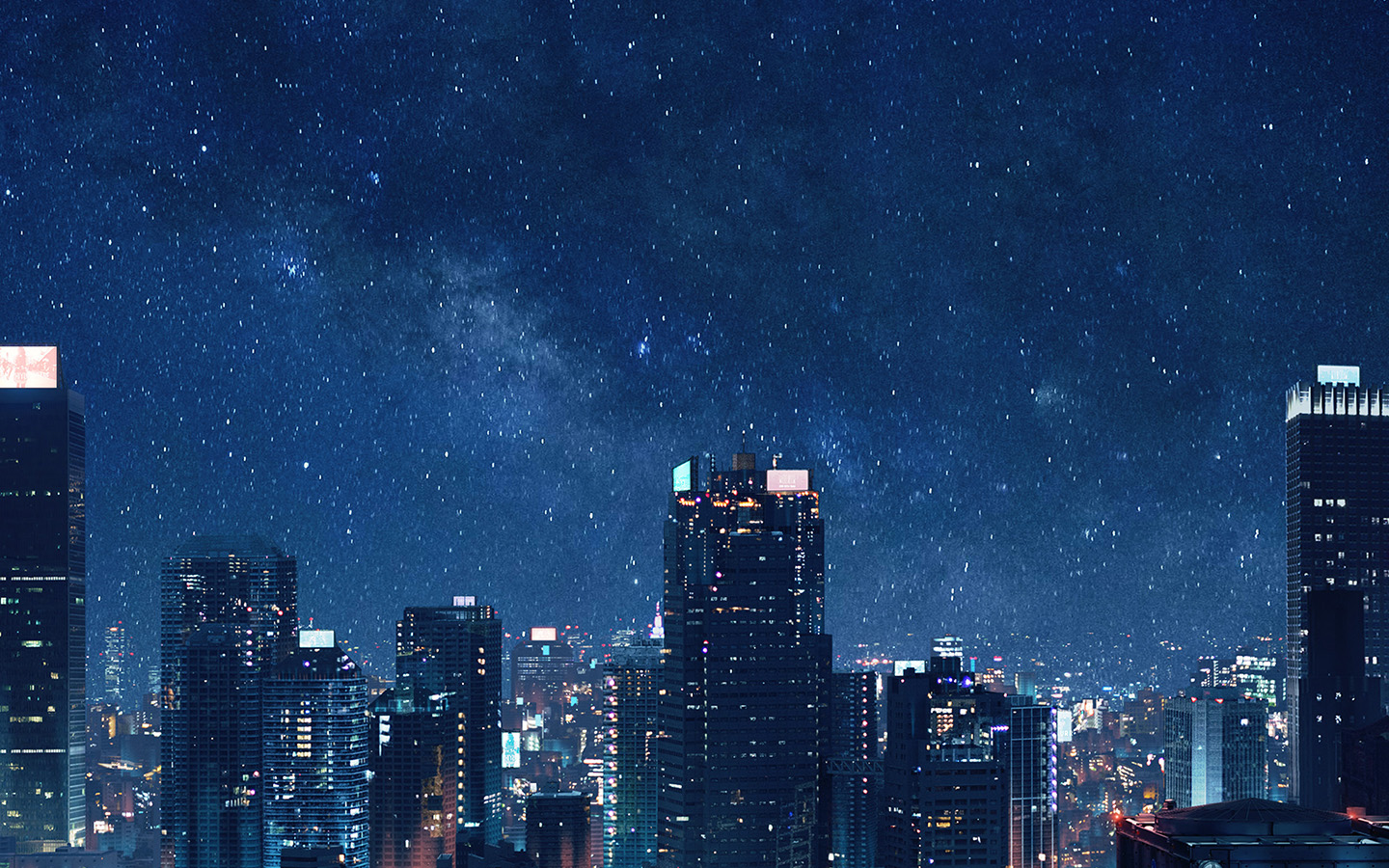 Art Night Anime City Wallpaper