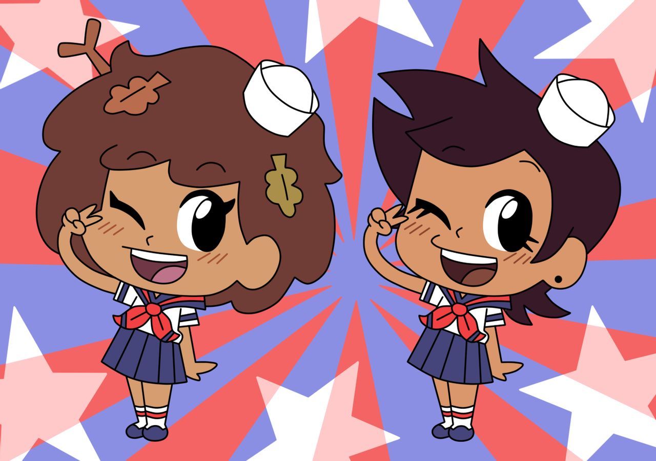 Chibi Anne And Luz Wear The Sailor Dresses By Deaf Machbot. Owl House, Cartoon Crossovers, Anime Character Design