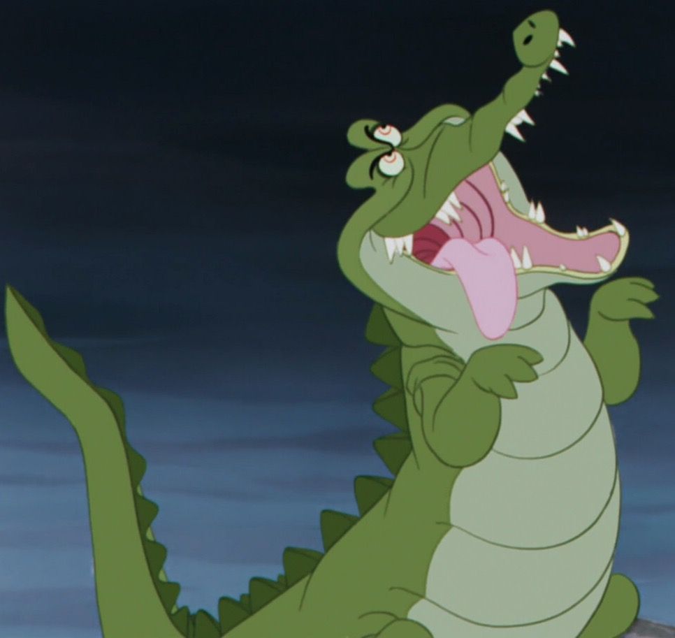 Tick Tock The Crocodile (better Known As Just The Crocodile) Is A Supporting Character In Disney's 195. Peter Pan Crocodile, Peter Pan Characters, Disney Drawings