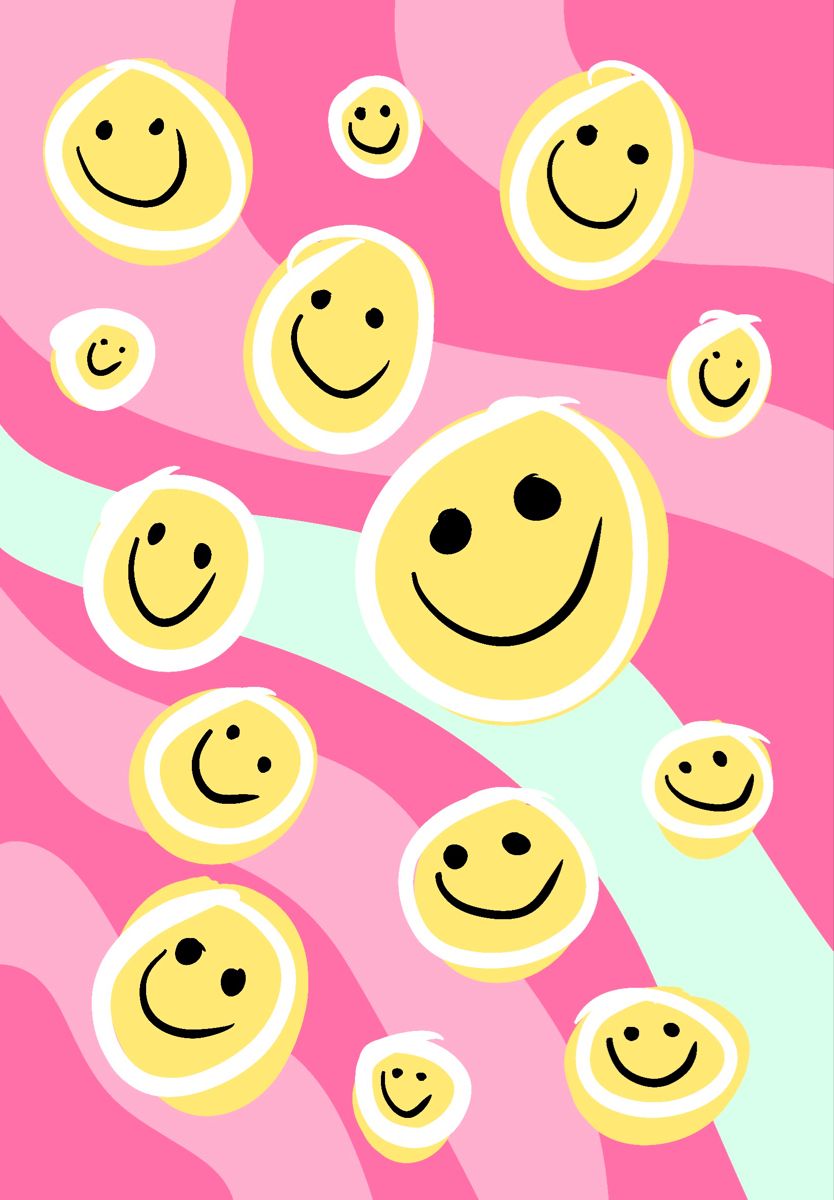 Smiley Face Wallpaper. Preppy wallpaper, Funky wallpaper, Phone wallpaper patterns