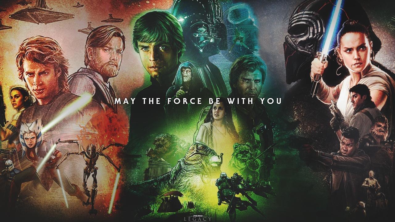 Star Wars Wallpaper depicting all the nostalgia