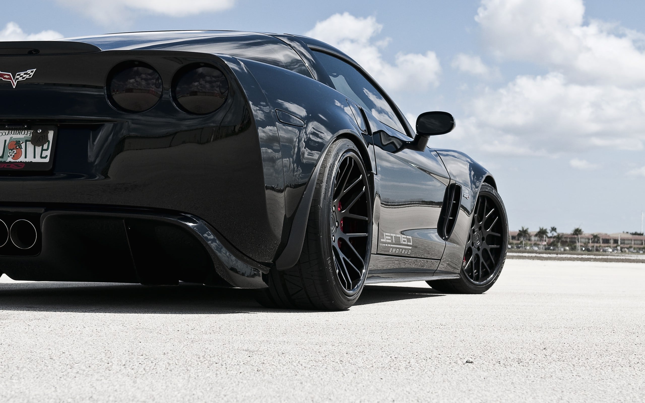 Download wallpaper 1920x1080 chevrolet corvette c6 yellow front view  full hd hdtv fhd 1080p hd background