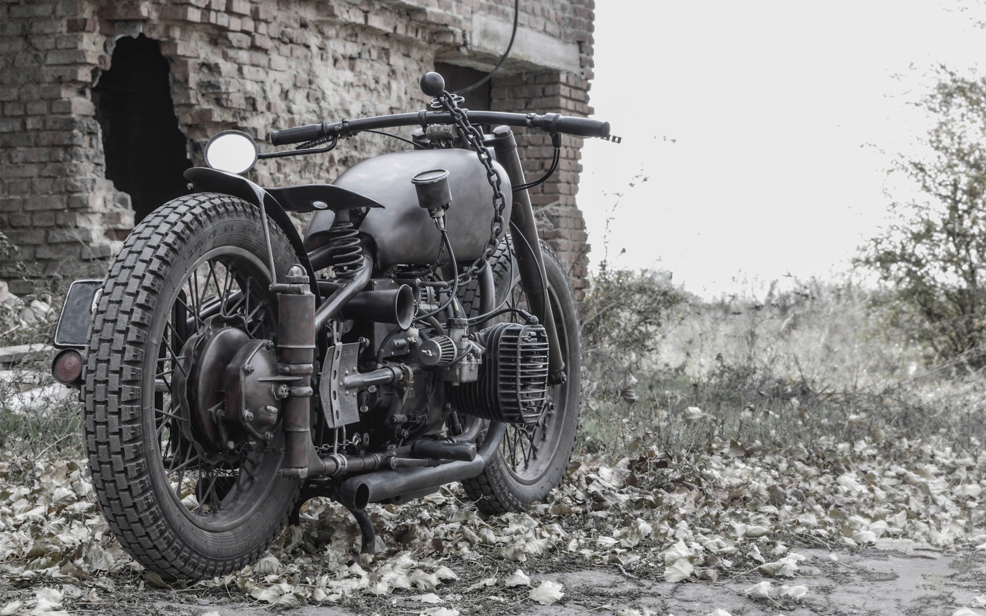 Download wallpaper Bobber, custom motorcycles, matte black bobber, american motorcycles for desktop with resolution 1920x1200. High Quality HD picture wallpaper