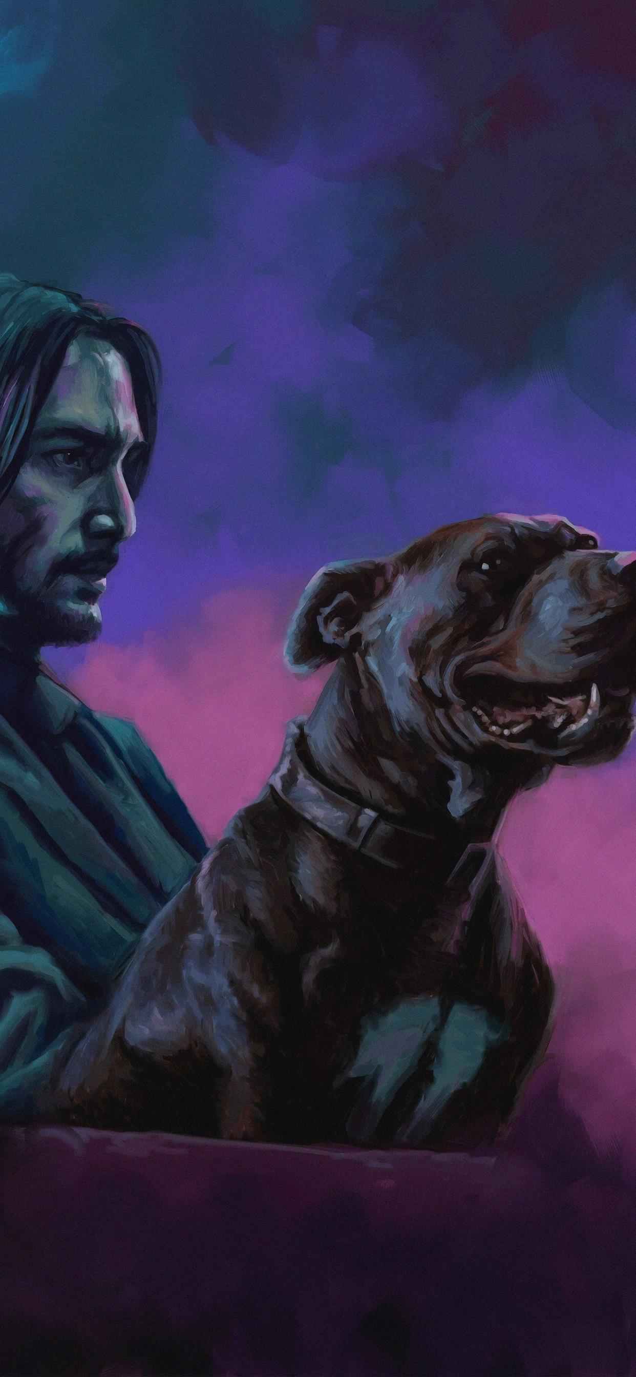 john wick with dog iPhone Wallpaper Free Download