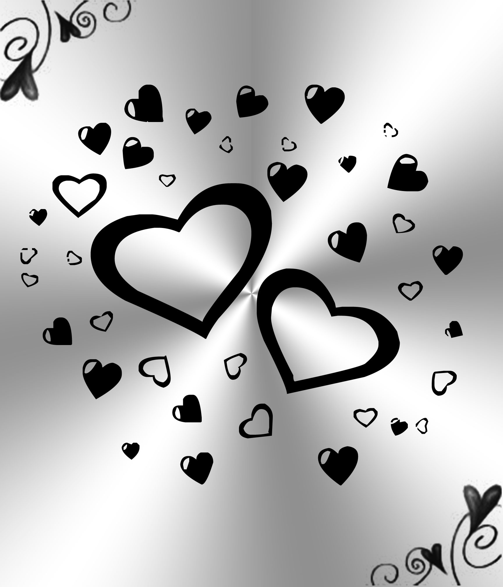 White And Black Hearts Background By Princessdawn755 Black And White