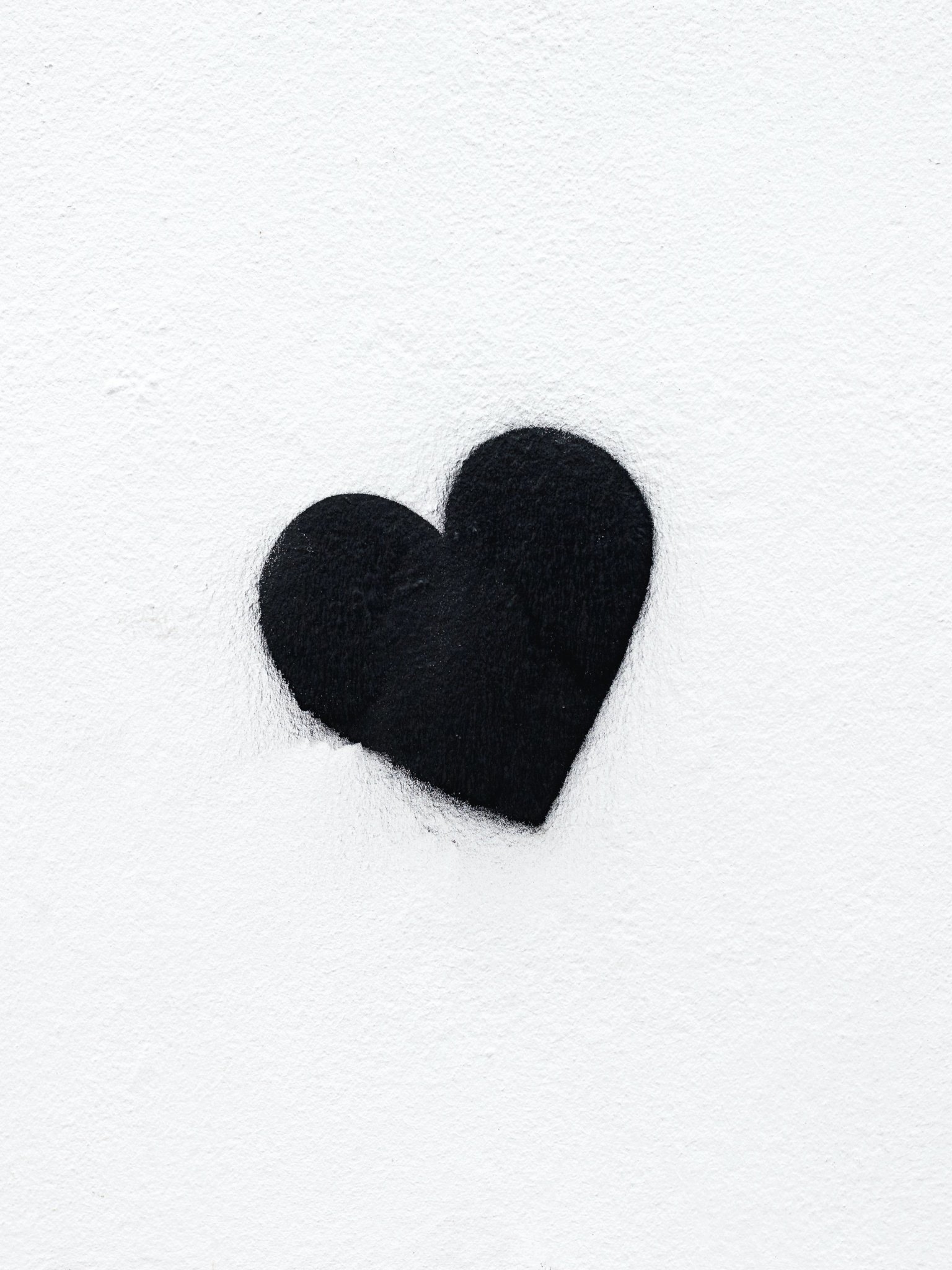 Black heart Wallpaper 4K, Love heart, White background, Monochrome, 5K, Love