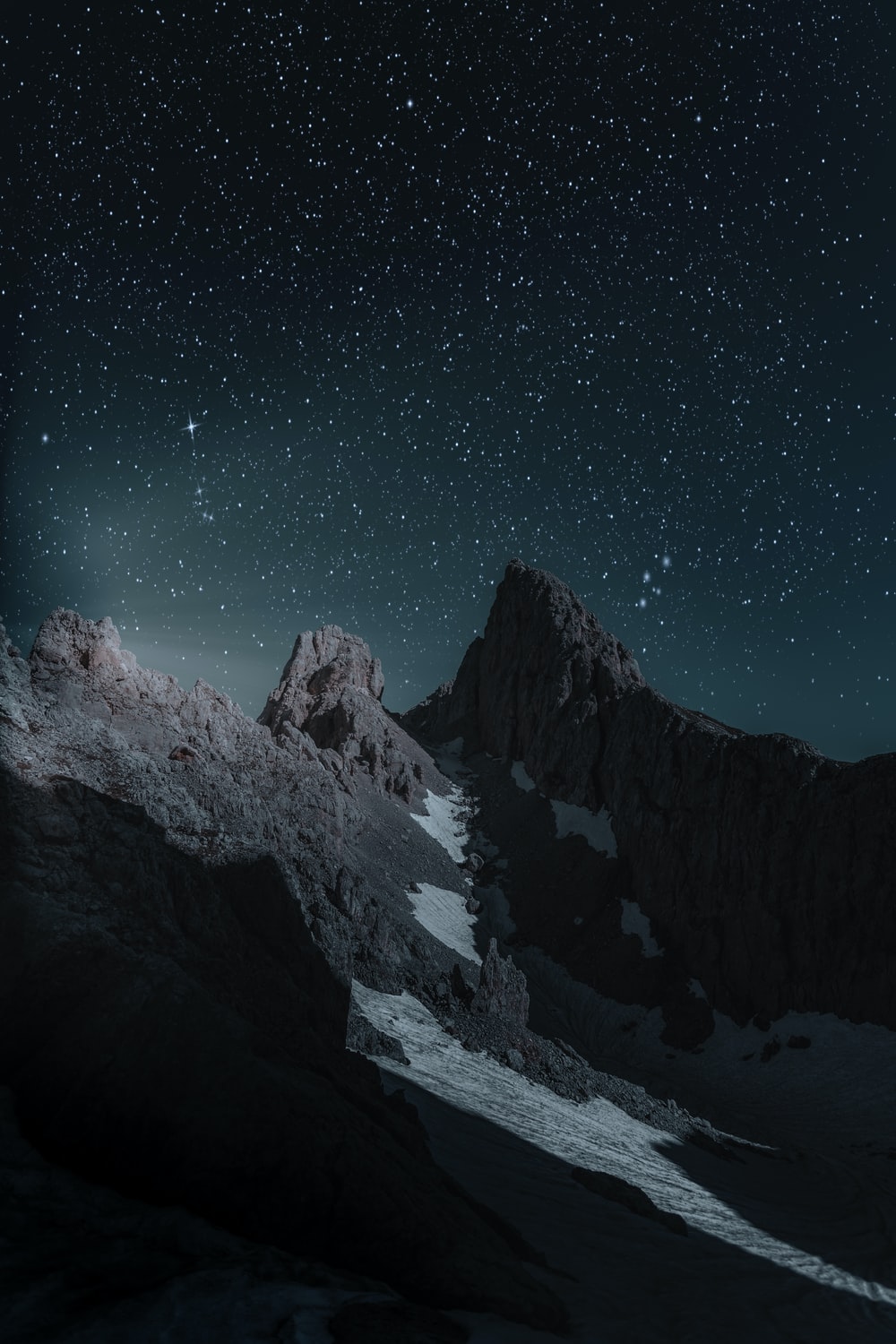 brown mountain at nighttime photo