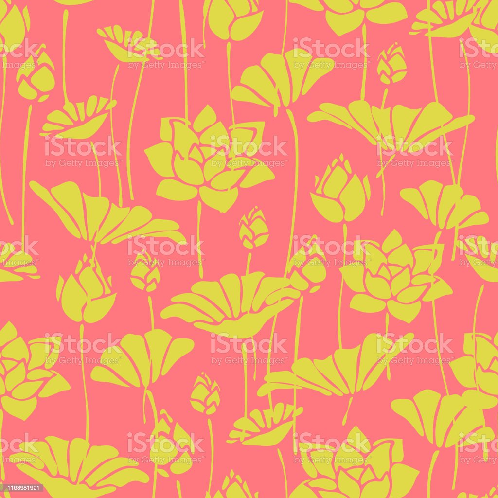 Light Pink And Yellow Flower Background Simple Style Wallpaper Pattern Stock Illustration Image Now