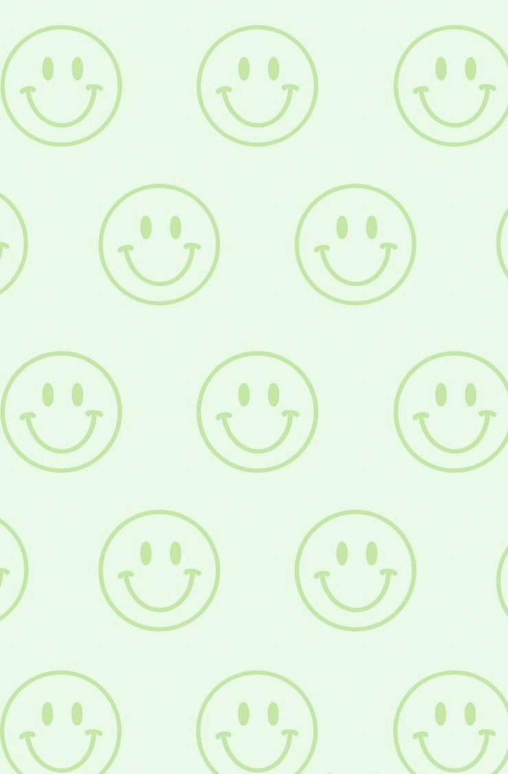 Light green smiley face wallpaper. Preppy wallpaper, Phone wallpaper patterns, Cute smiley face