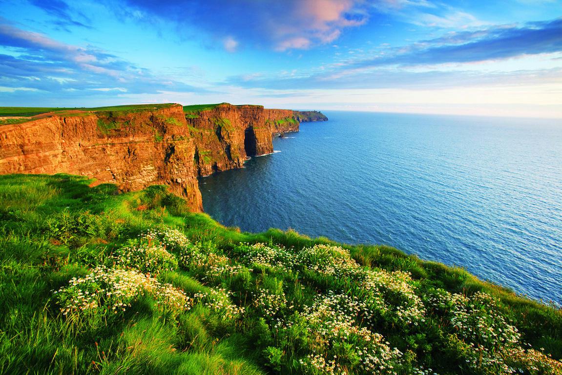 ireland wallpaper, natural landscape, nature, coast, cliff, sky