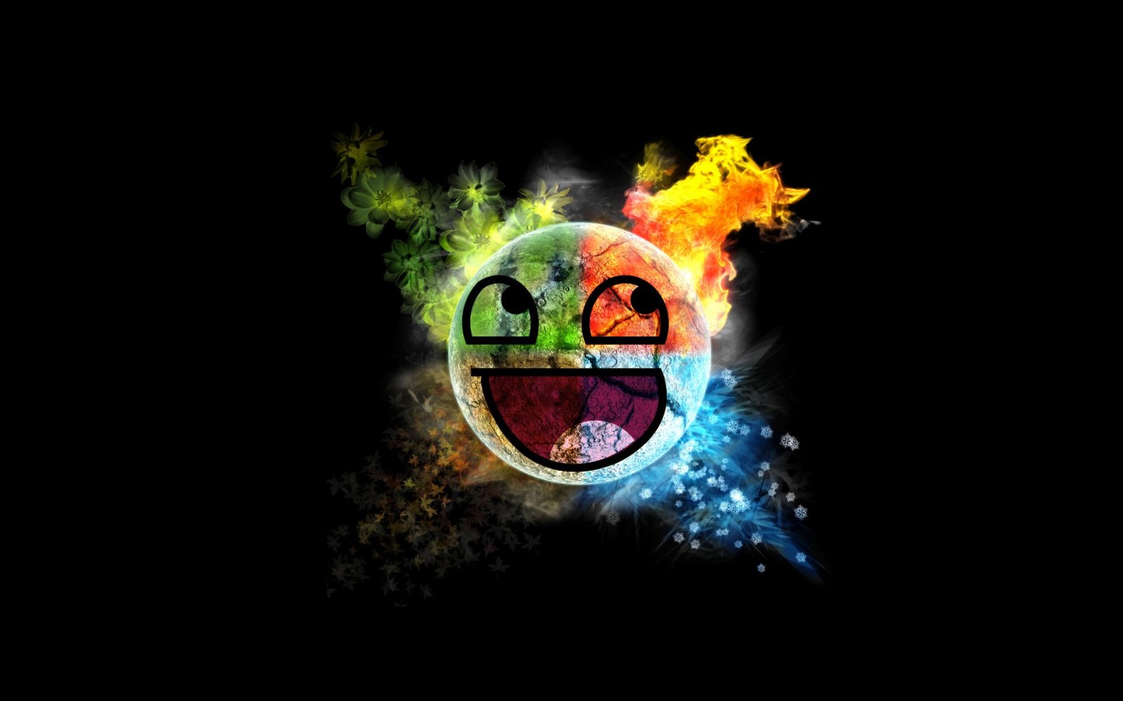 black background, logo, elements, smiley, memes, awesome face, happy face, screenshot, computer wallpaper, font High quality walls