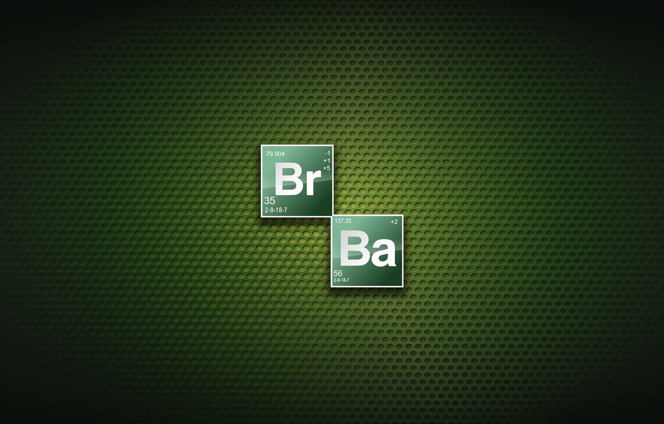 Wallpaper green, logo, texture, Breaking Bad, chemistry, Bryan Cranston, Walter White, Aaron Paul, Jesse Pinkman, TV series, periodic table, BB, by remaining Godzilla, atomic mass, atomic weight, chemical element image for desktop