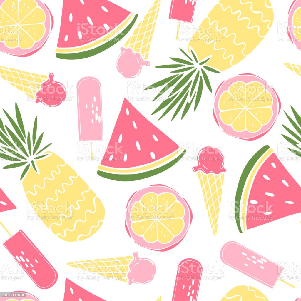 Summer Food Vector Seamless Pattern Stock Illustration Image Now