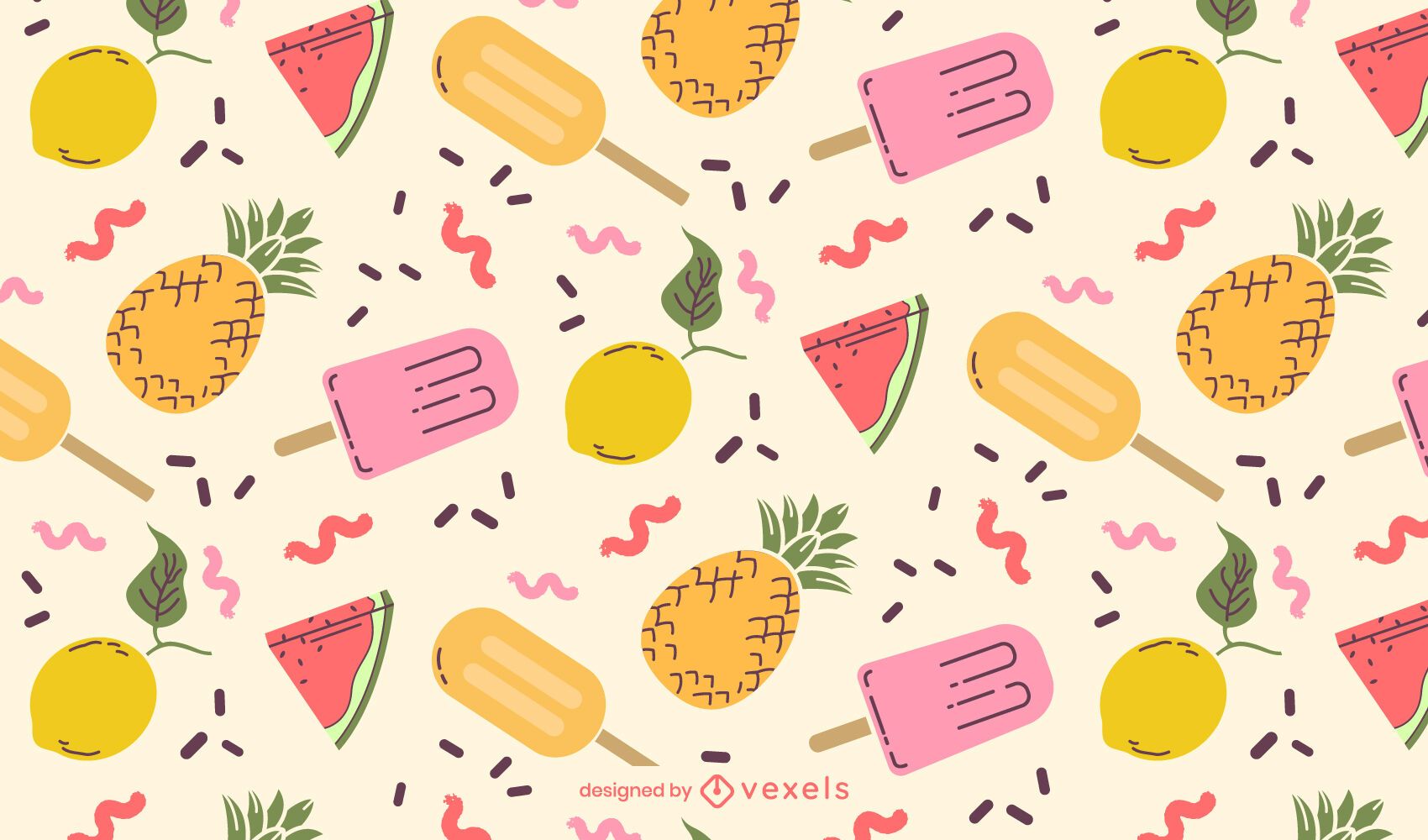 Summer Food Pattern Design Vector Download