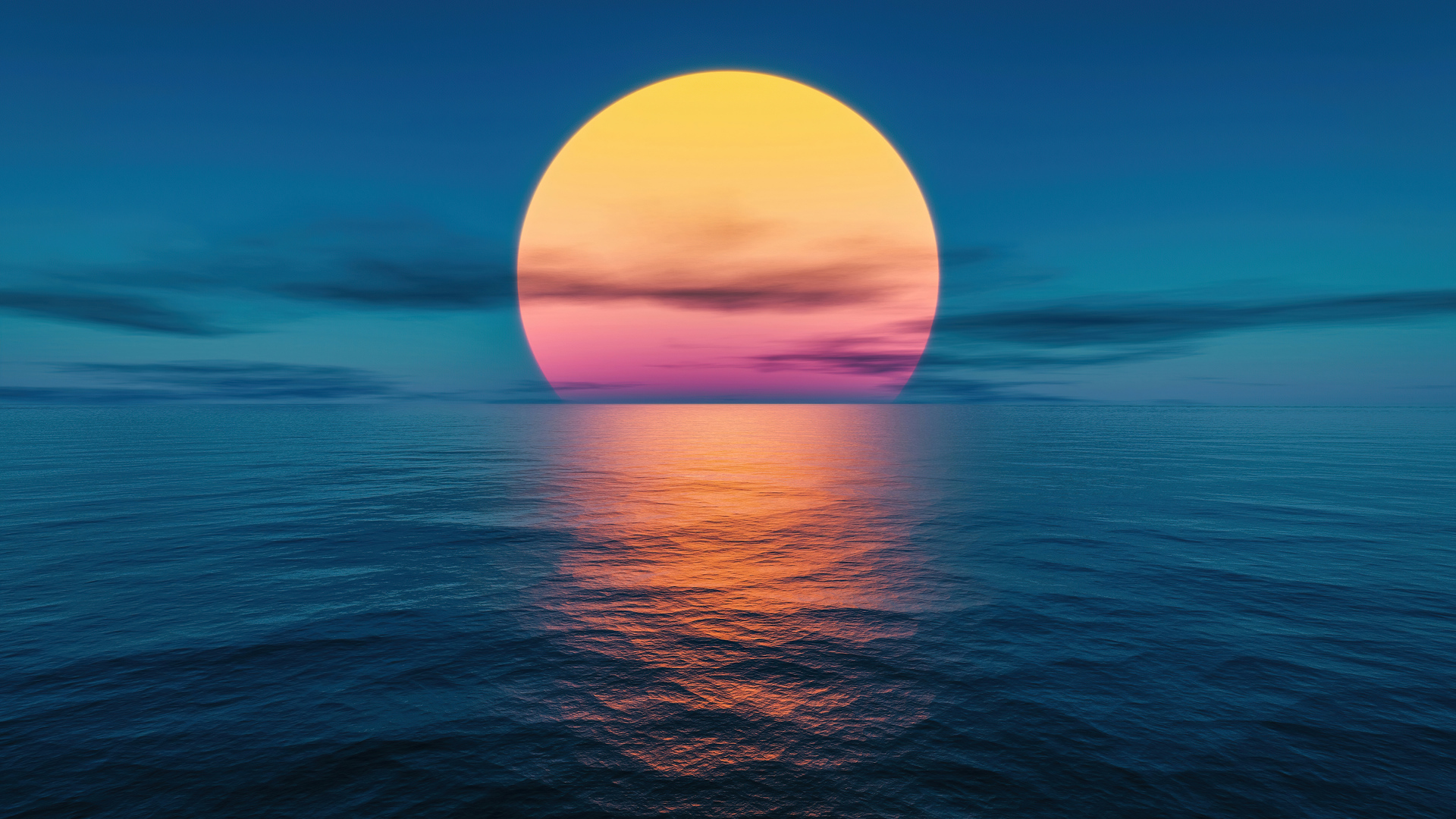Sunset Ocean Lake kde plasma 5k Wallpaper