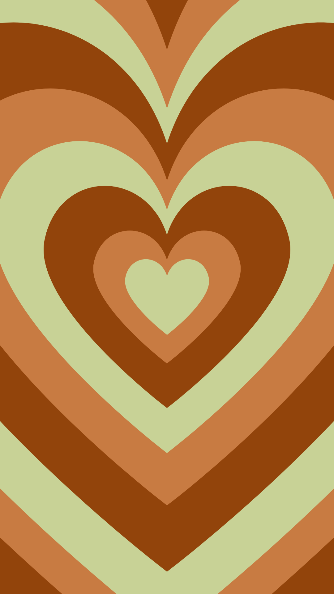 Aesthetic Heart Design Brown and Green Wallpaper