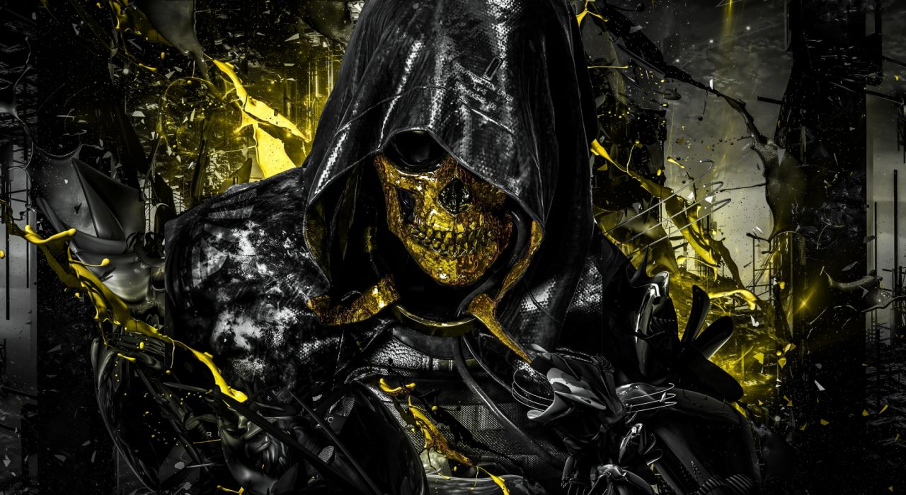 3D graphics gothic military men objects fantasy skull widescreen wallpaperx2100