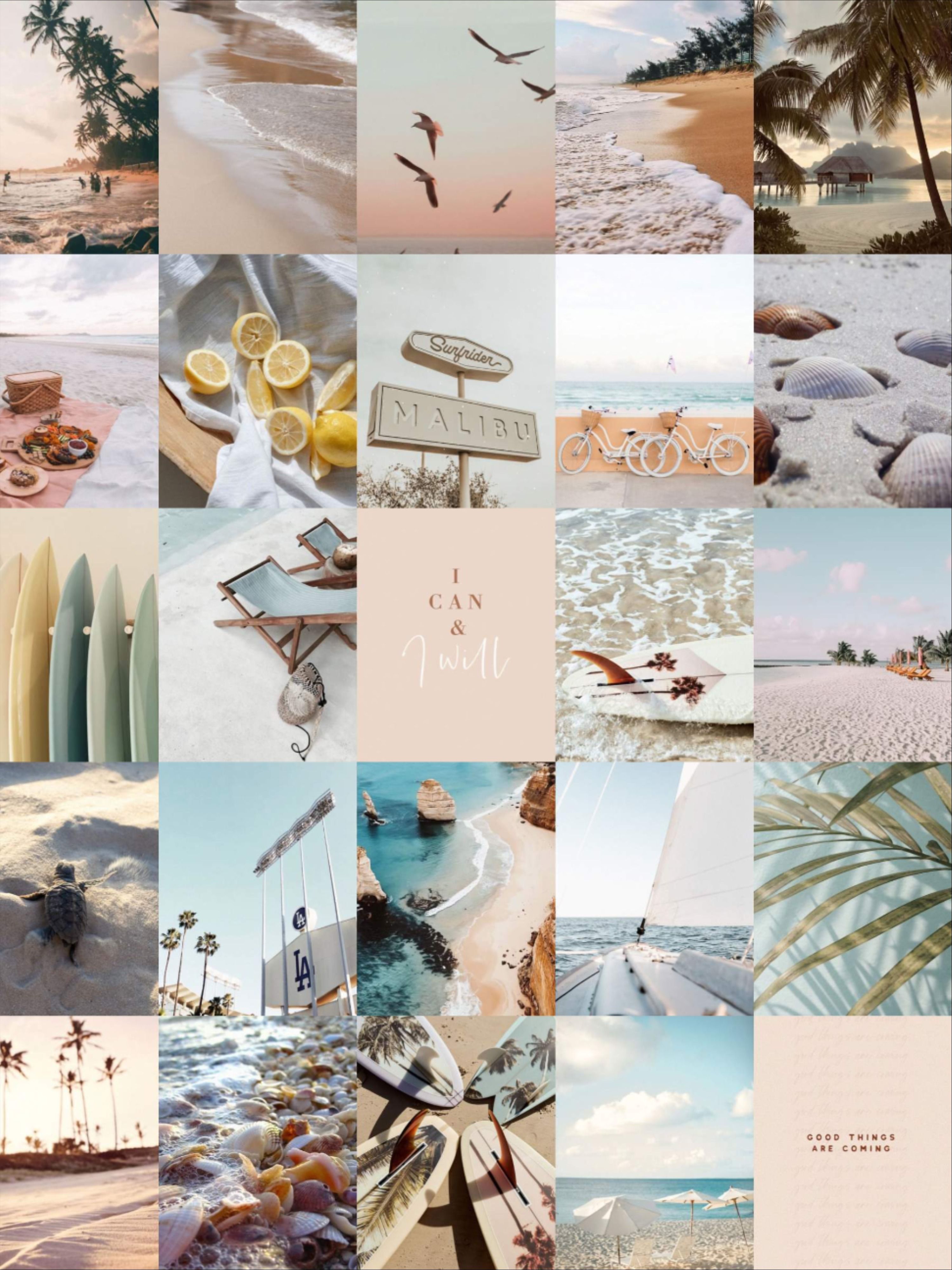 Beach Wall Collage Kit Summer Vibes Wall Kit DIGITAL Prints. Etsy. Beach wall collage, Summer wallpaper, Wall collage