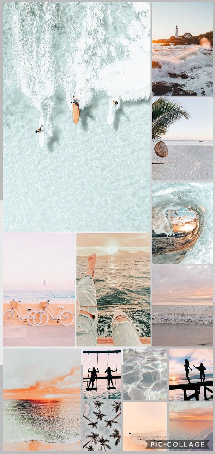 beach aethestic collage wallpaper ♡. Wallpaper iphone summer, iPhone wallpaper sky, Pretty wallpaper