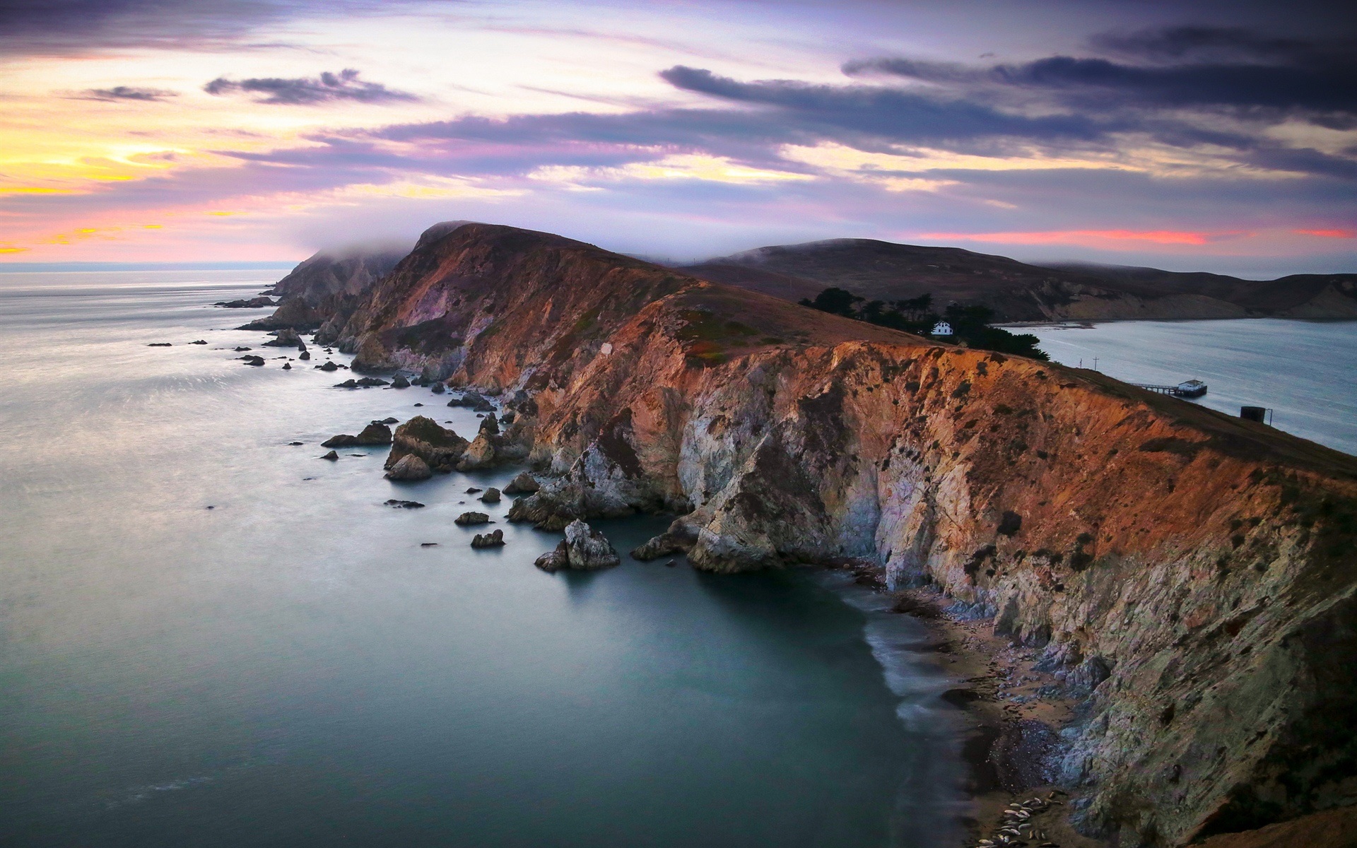 Wallpaper Chimney Rock, Point Reyes National Seashore, California, USA, coast 1920x1200 HD Picture, Image