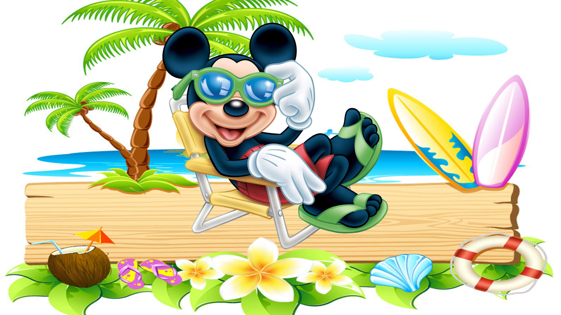 Miickey Mouse Summer Holiday On A Tropical Beach Desktop Wallpaper HD 2560x1600, Wallpaper13.com