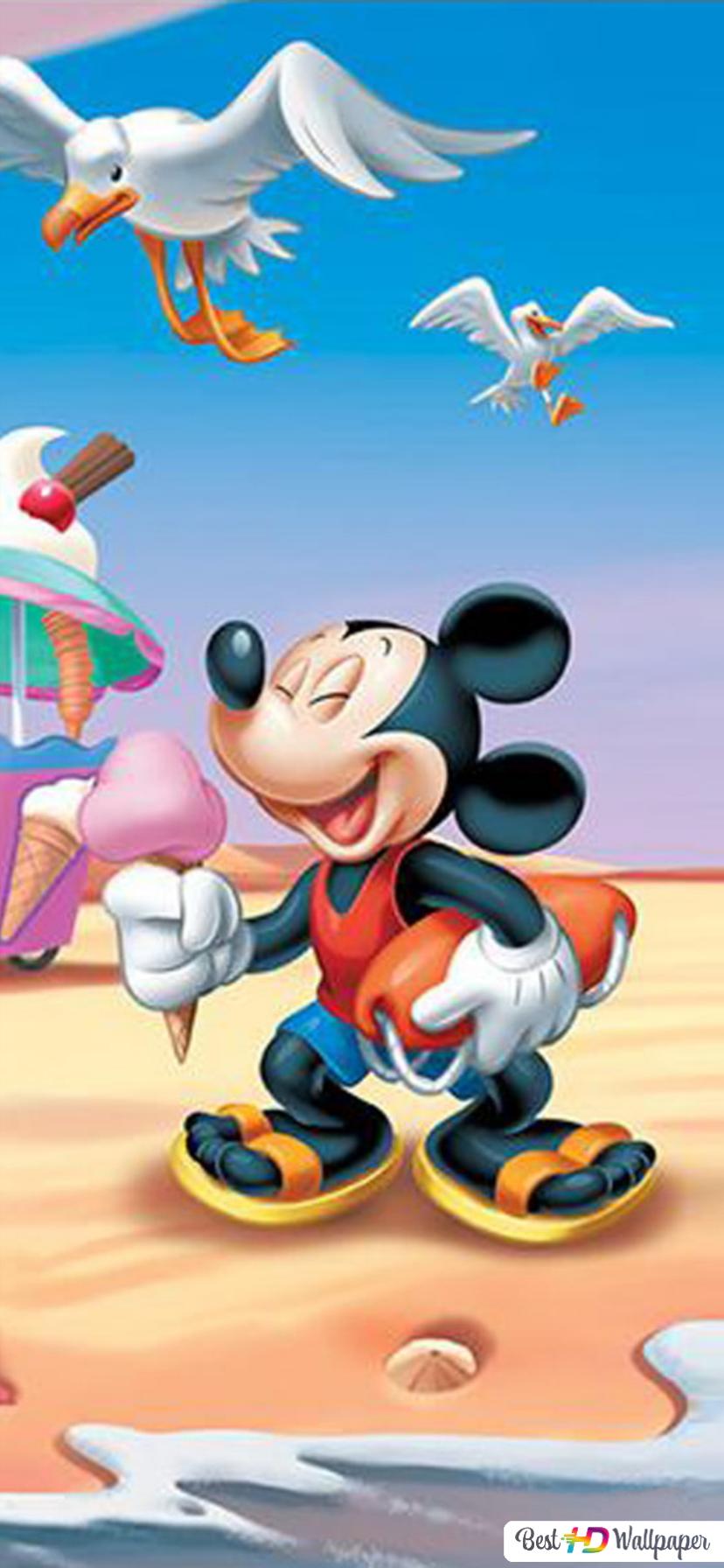 Donald duck and mickey mouse summer vacation beach HD wallpaper download