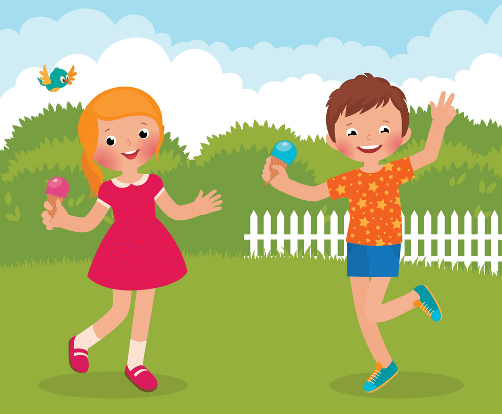 Kids in Summer clipart