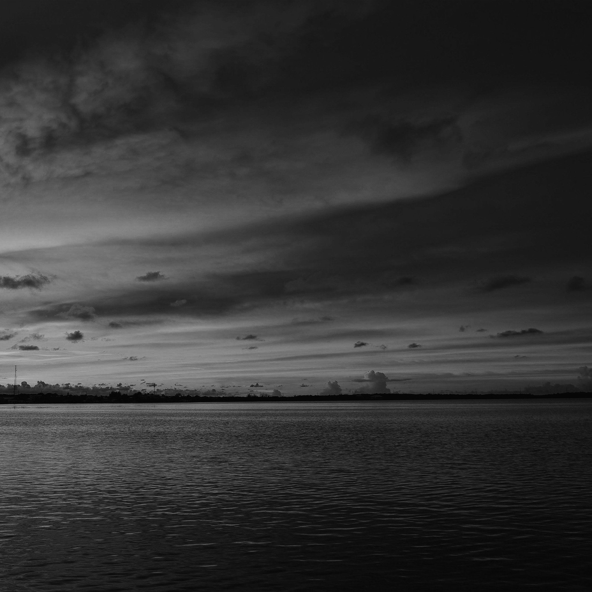 Sea Port Night Sunset Summer Dark Bw iPad Air Wallpaper Free Download