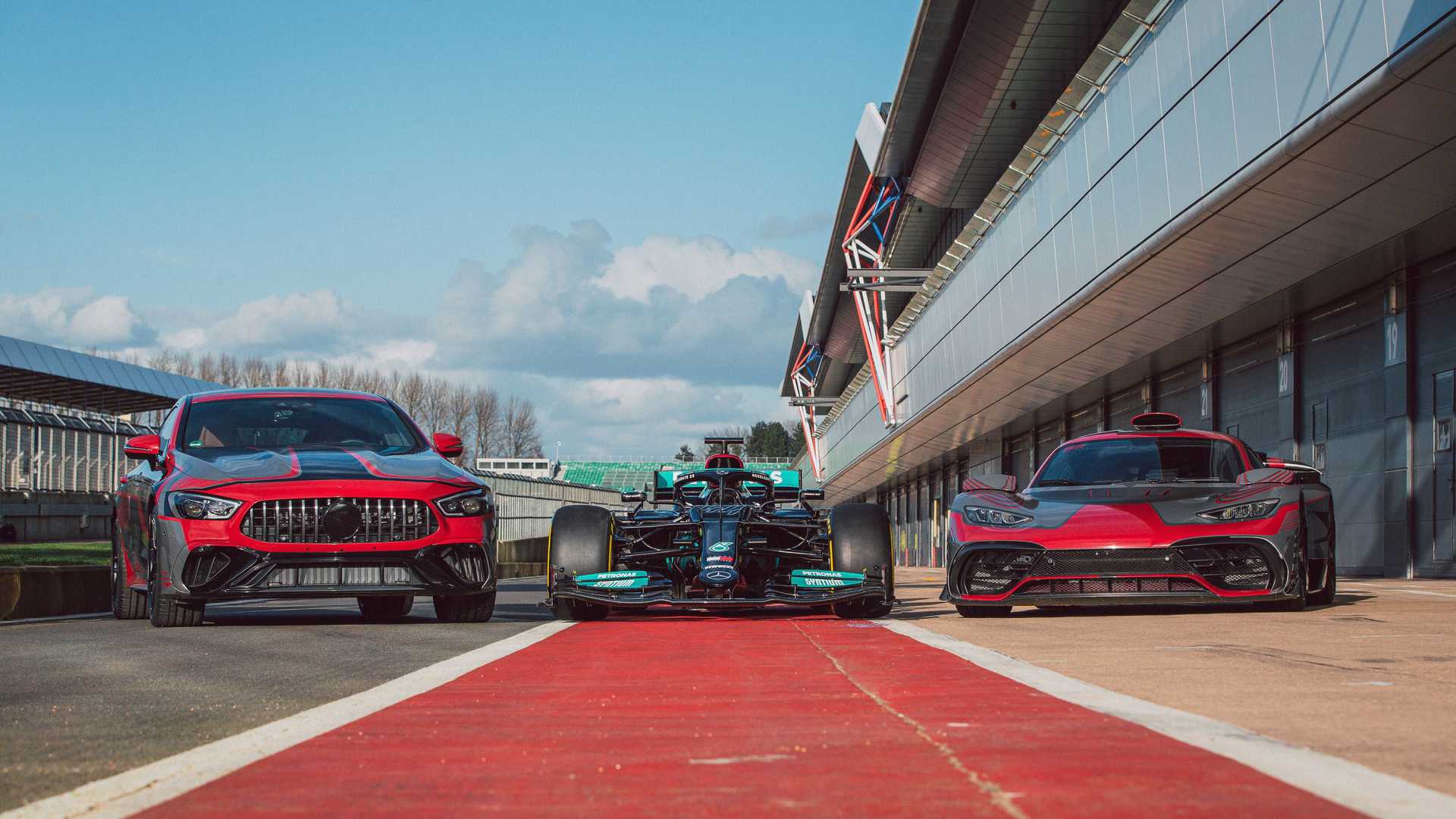 AMG GT73e Spotted Alongside Project One Hypercar And 2021 F1 Race Car