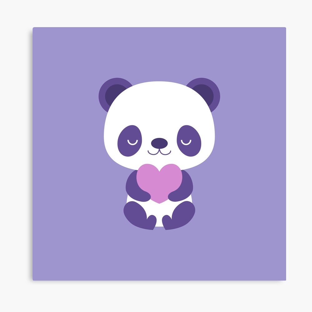 Cute purple baby pandas Photographic Print