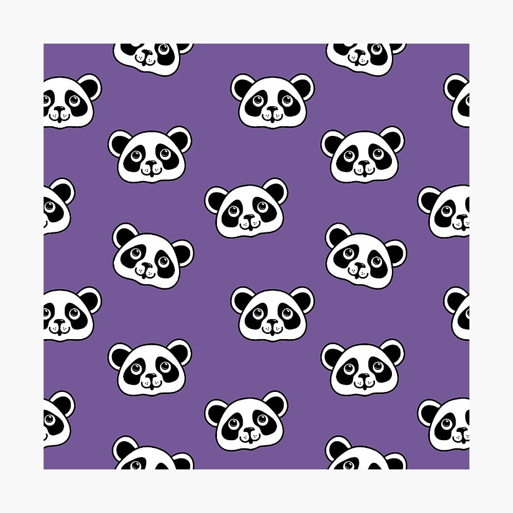 Purple Panda Background Poster