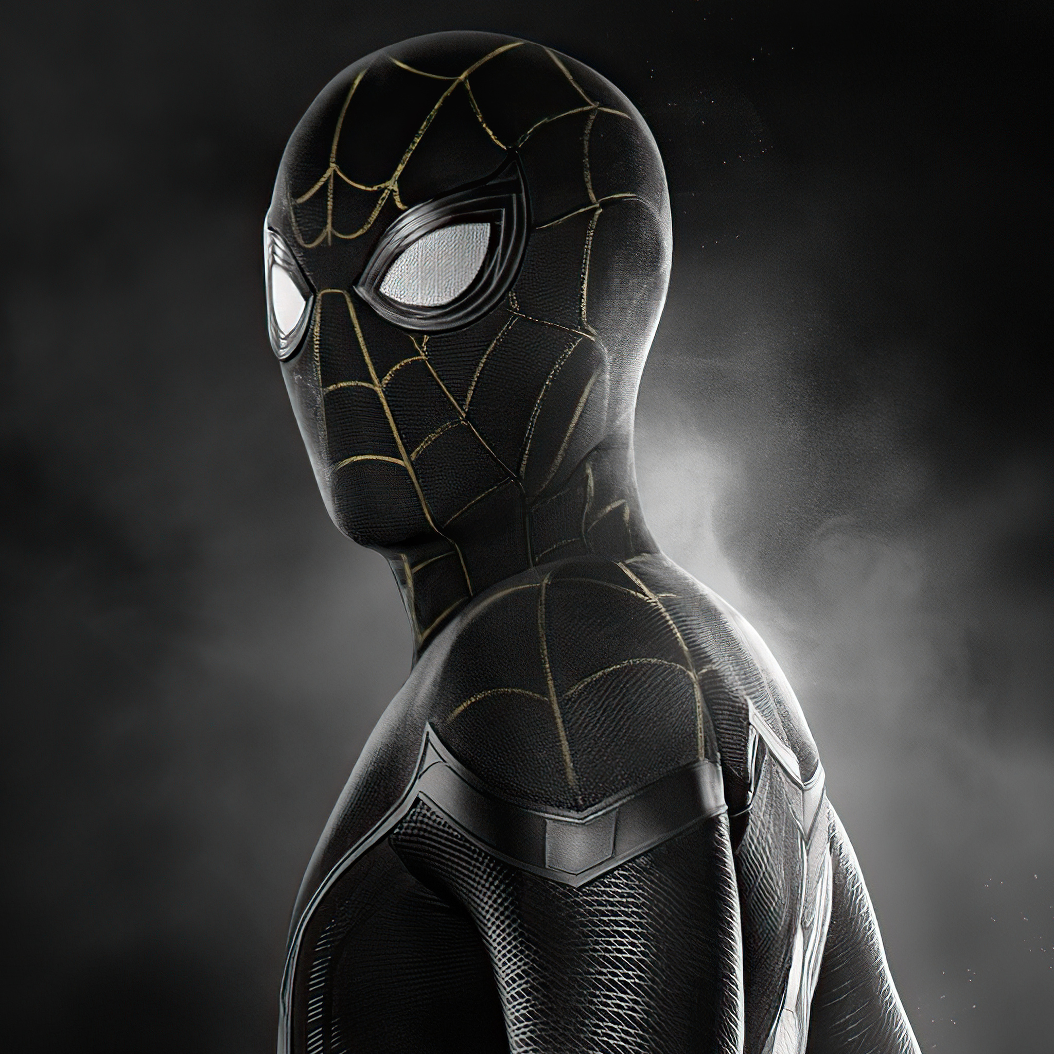 Spider Man No Way Home Black Gold Suit 4k iPad Air HD 4k Wallpaper, Image, Background, Photo and Picture