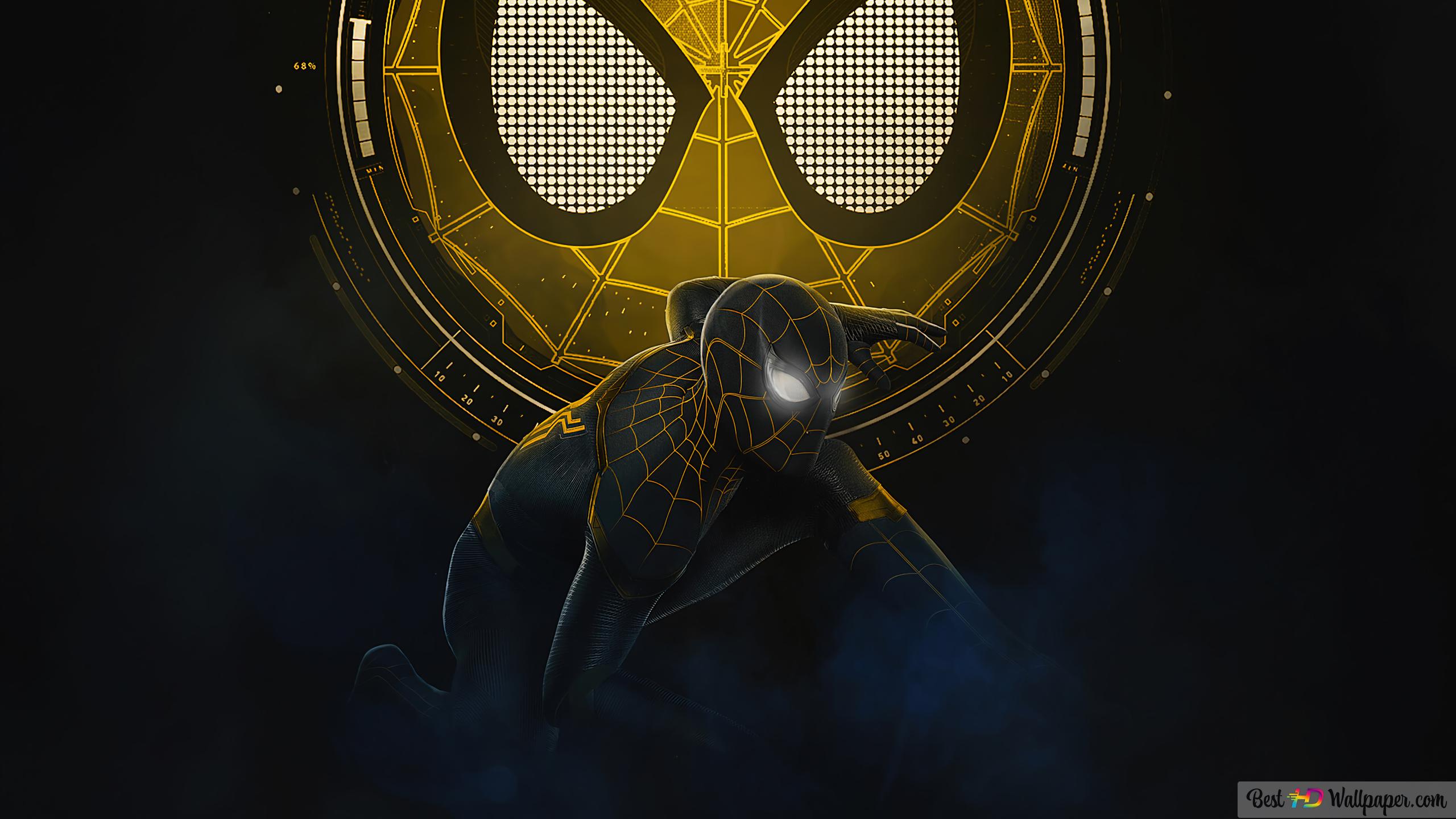 Spider Man: No Way Home 'Spider Man Black Gold Suit' HD Wallpaper Download