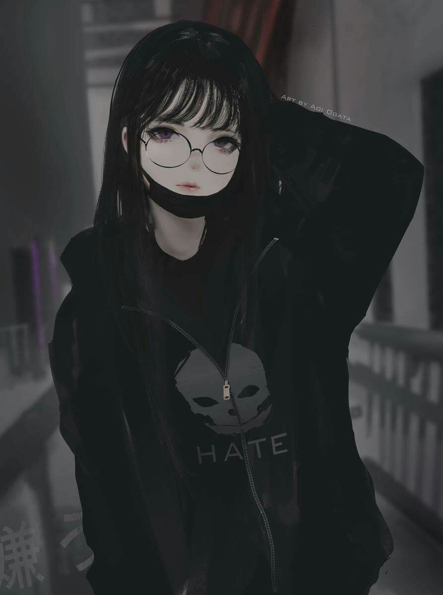 Anime Girl Mask Black And White Wallpaper