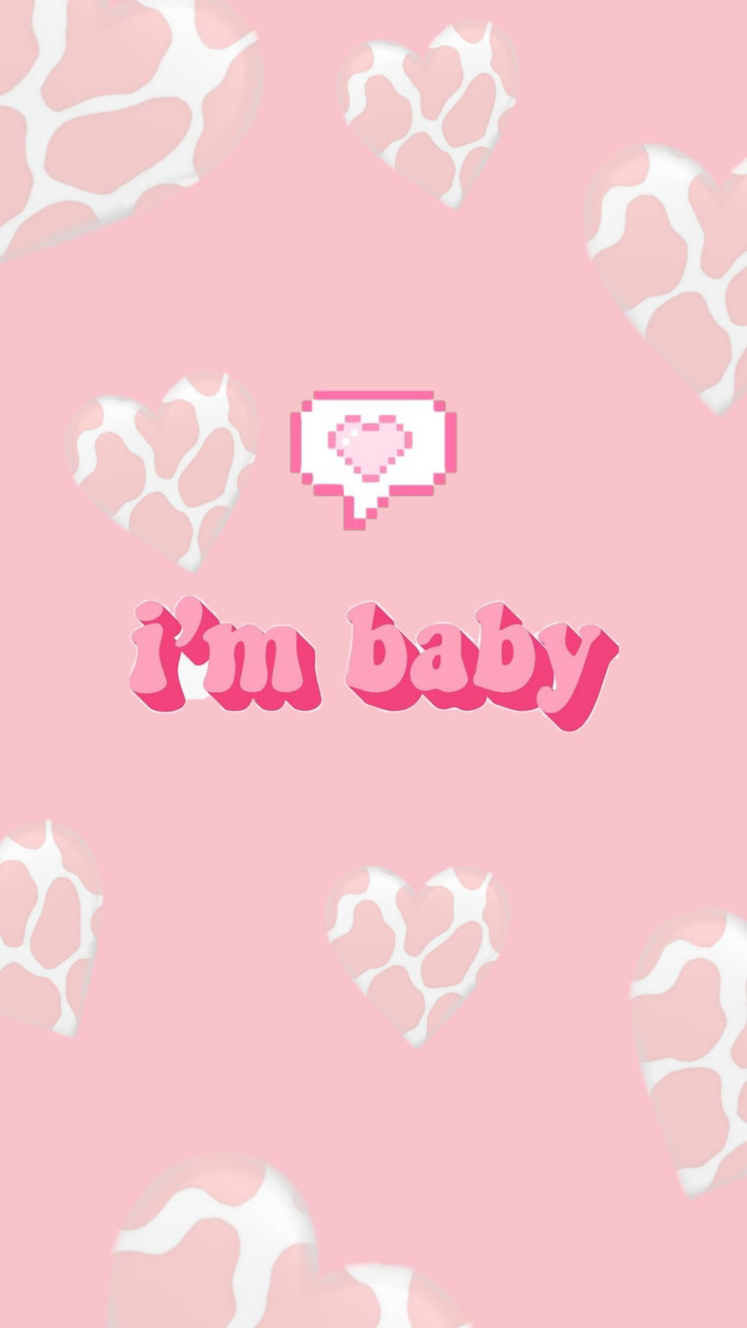 Wallpaper Aesthetic, Cow, Cowprint, Happy, Heart, Im Baby, Love, Pink • Wallpaper For You
