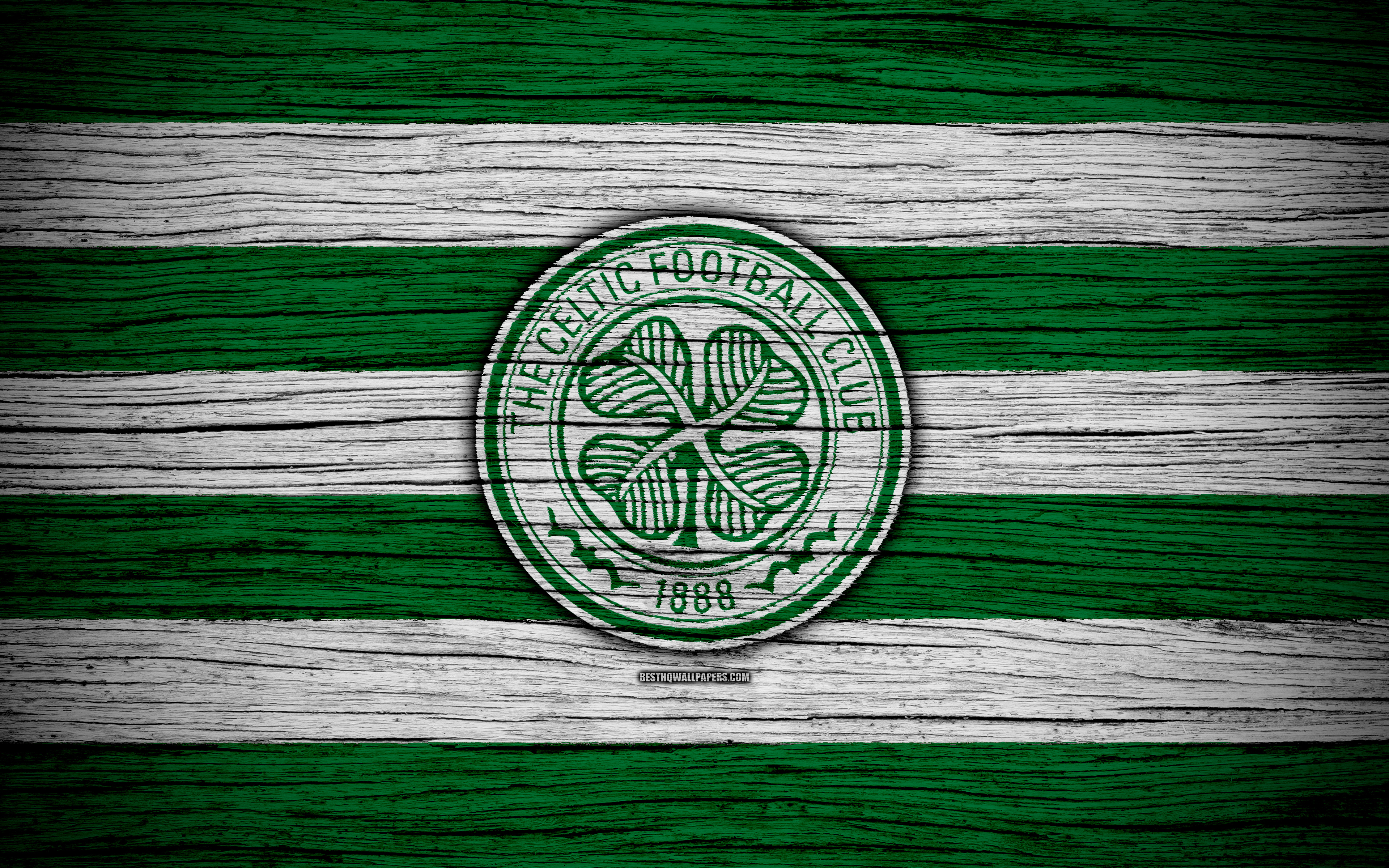 4k, Celtic Fc, Logo, Scottish Premiership, Soccer