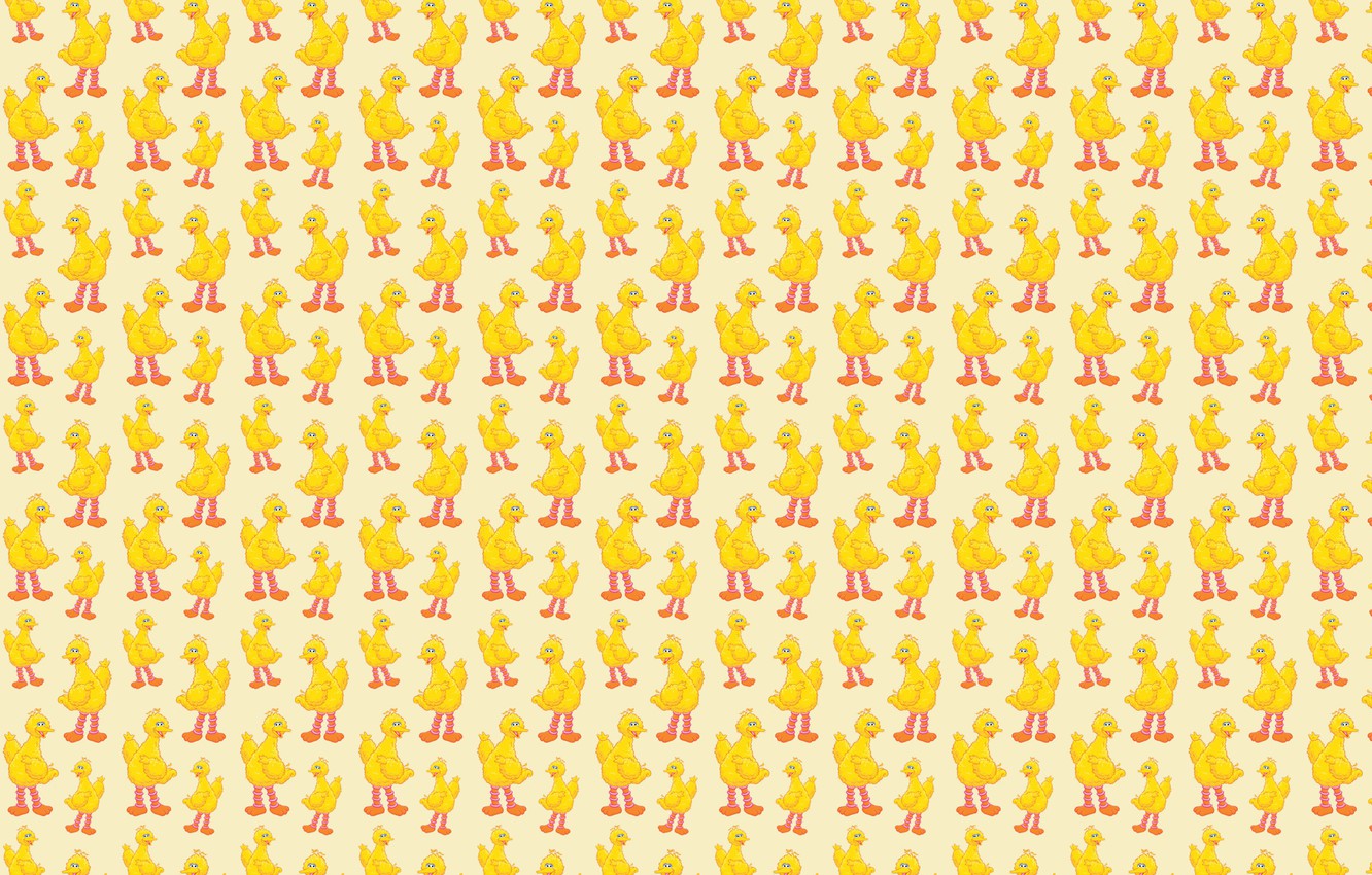 Wallpaper yellow, smile, bird, small, large, bird, waving, sesame street, big bird, Sesame street, A Big Yellow Bird, Big bird image for desktop, section текстуры