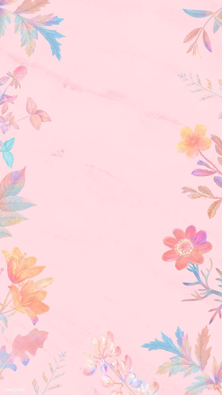 Blank pink floral frame vector. premium image / kenbaolocpro #vecto. Flower background wallpaper, Pastel background wallpaper, Flowery wallpaper